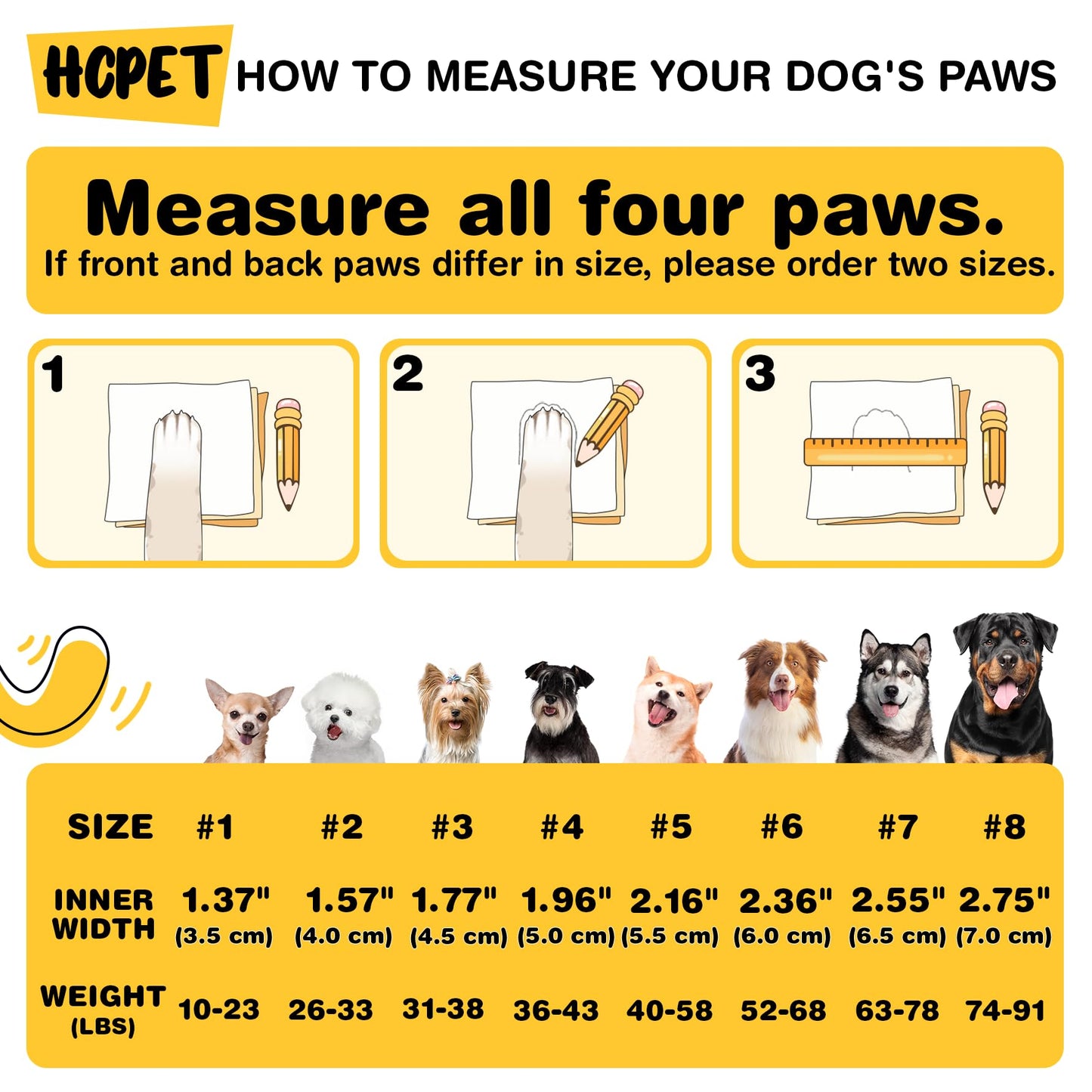 Hcpet Dog Shoes for Large Dogs, Breathable Dog Booties for Small Medium Dogs, Anti-Slip Dog Boots & Paw Protectors for Hot Pavement Winter Snow Hiking with Reflective Straps Orange Size 4