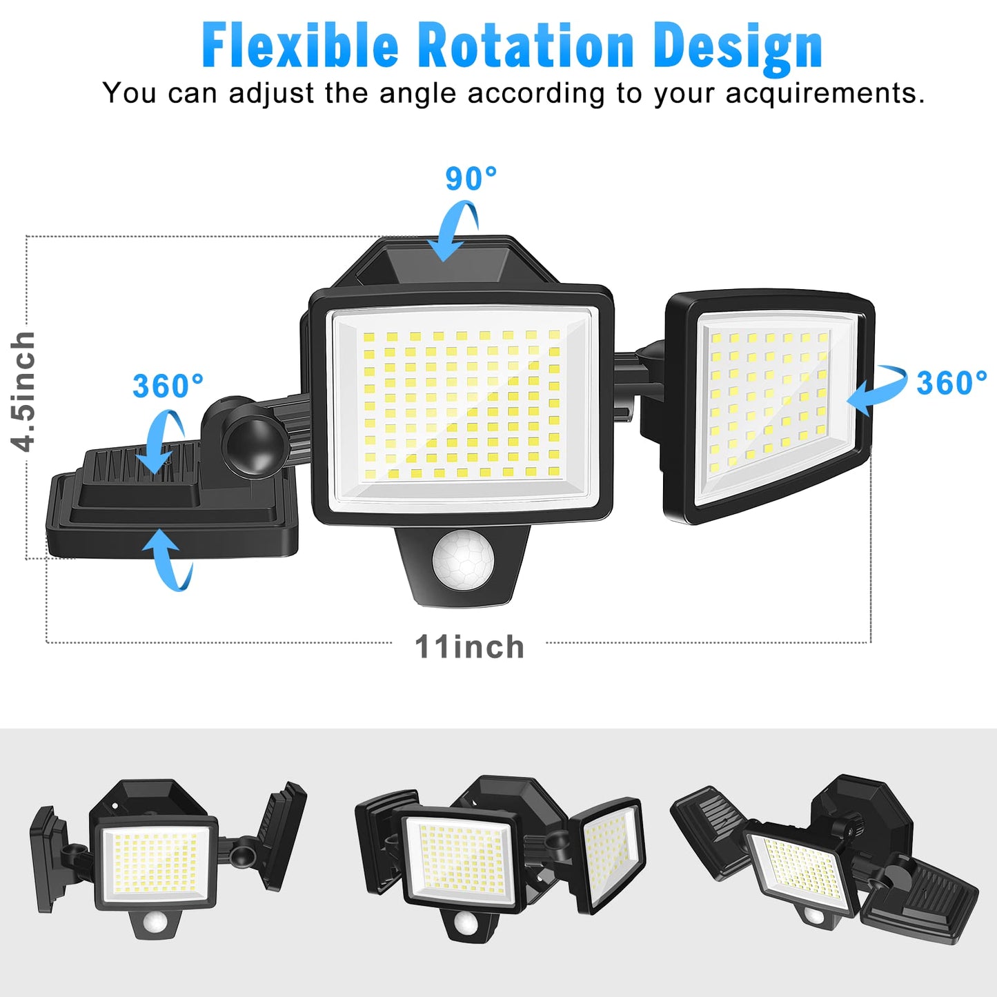 FLITI 110V Motion Sensor Outdoor Flood Light |2500LM High Brightness |with Remote Control |8M Sensing Distance |with Always ON Mode |Dusk to Dawn