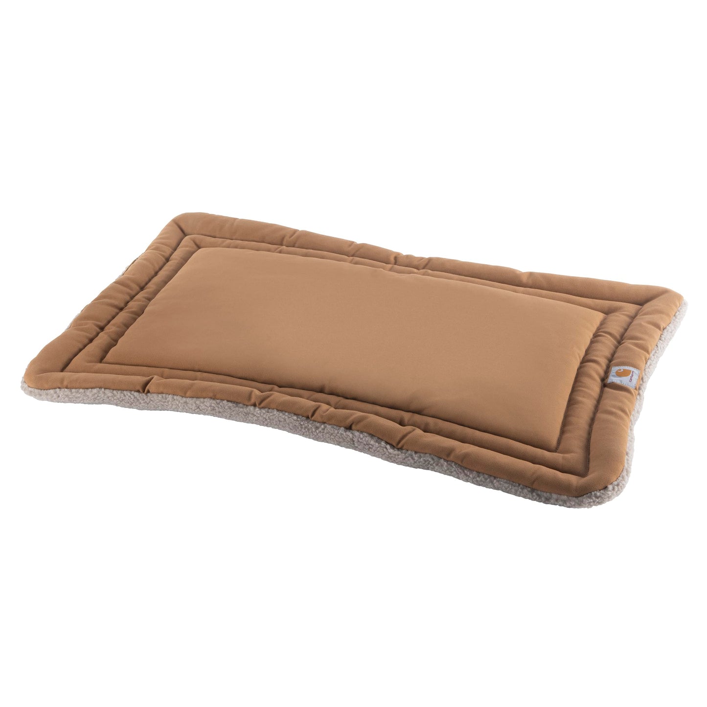 Carhartt Durable Firm Duck Sherpa Top Dog Napper Pad, Washable Duck Canvas Pads for Dogs, Sherpa Top Napper Pad (Carhartt Brown), Small