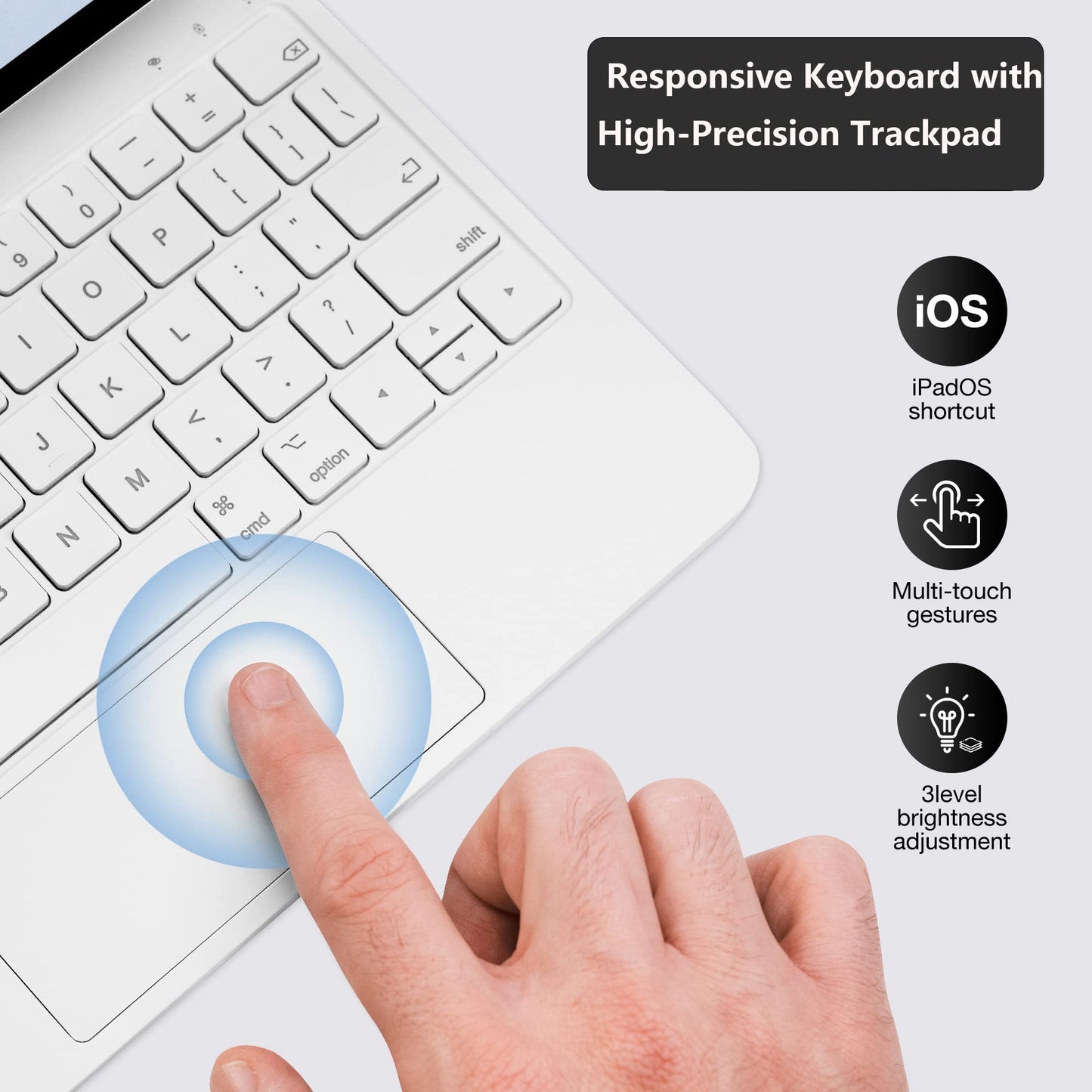 mobee Magic Keyboard Case for for iPad 10th Gen 10.9 inch (2022) & iPad 11th (A16, 2025), Magnetic Keyboard Case with Multi-Touch Trackpad, Backlit, Light Weight