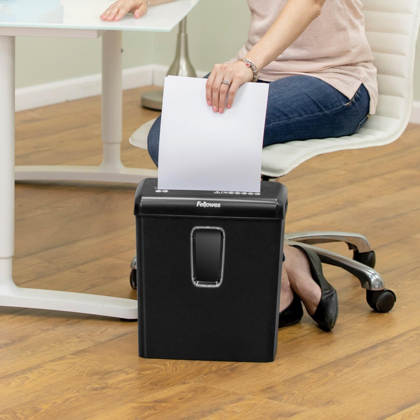 Fellowes Powershred P-30C 6-Sheet Cross-Cut(4-Gallon bin) Deskside Paper Shredder, Black