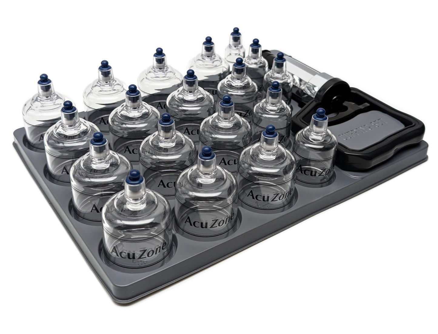 AcuZone Premium 19 Pcs Plastic Cupping Set with Extension Tube