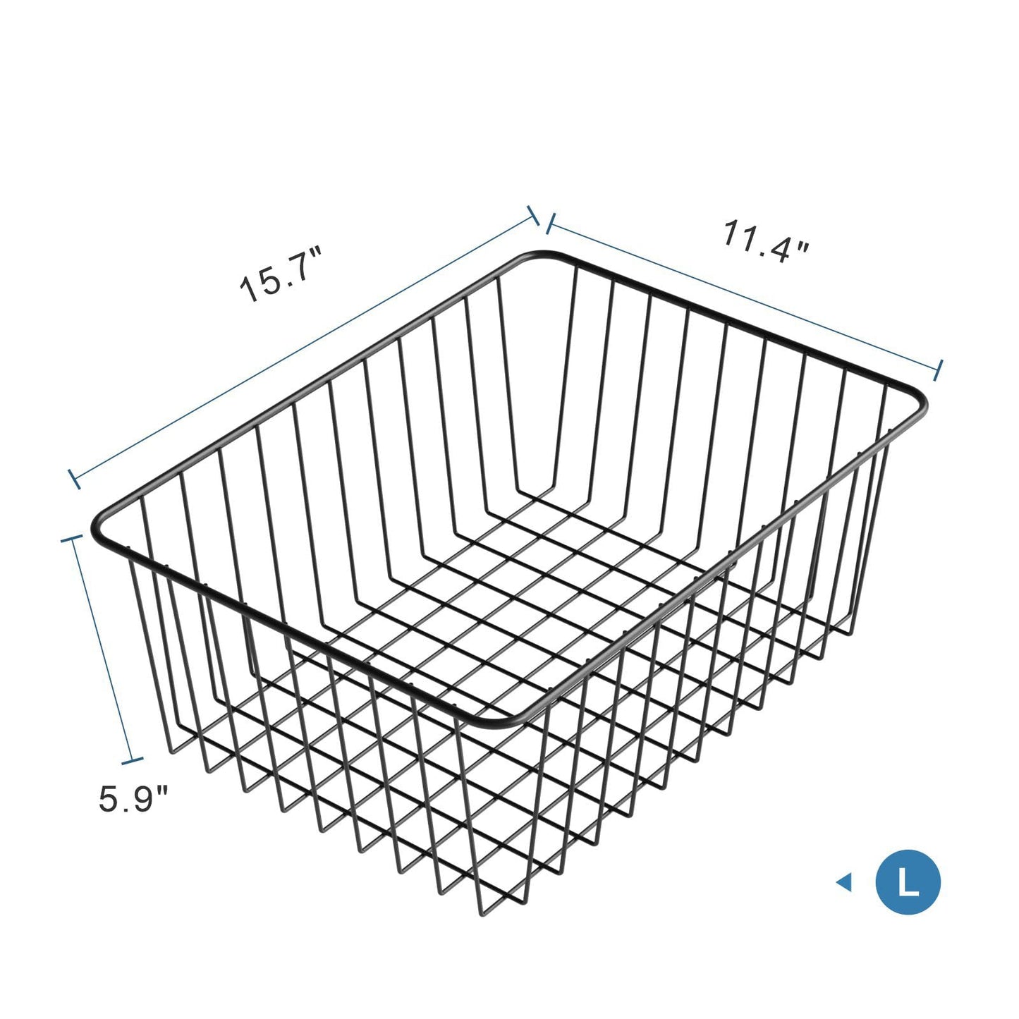 iSPECLE 6 Pack Upright Freezer Organizer Bins for 11 Cu.Ft, Heavy Duty Wire Storage Baskets with Handles, Rust-Resistant Metal Crates for Meat & Veggies, Stand Up Freezer Organization, Black