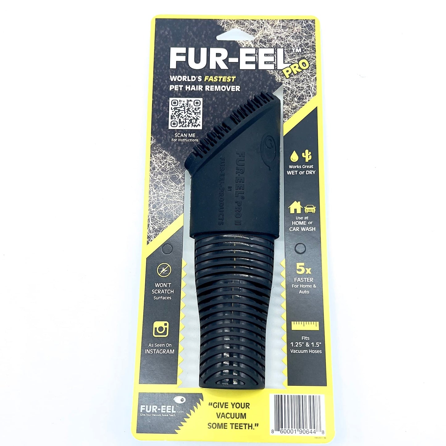 Buff Brite - Fang & Fur-EEL PRO II Pet Hair Removal Vacuum Attachment | Perfect for Dogs/Cats, Sand, and Lint | Works with Almost All Vacuum Brands | Fang Adapter Tool and Fur-EEL PRO Attachment