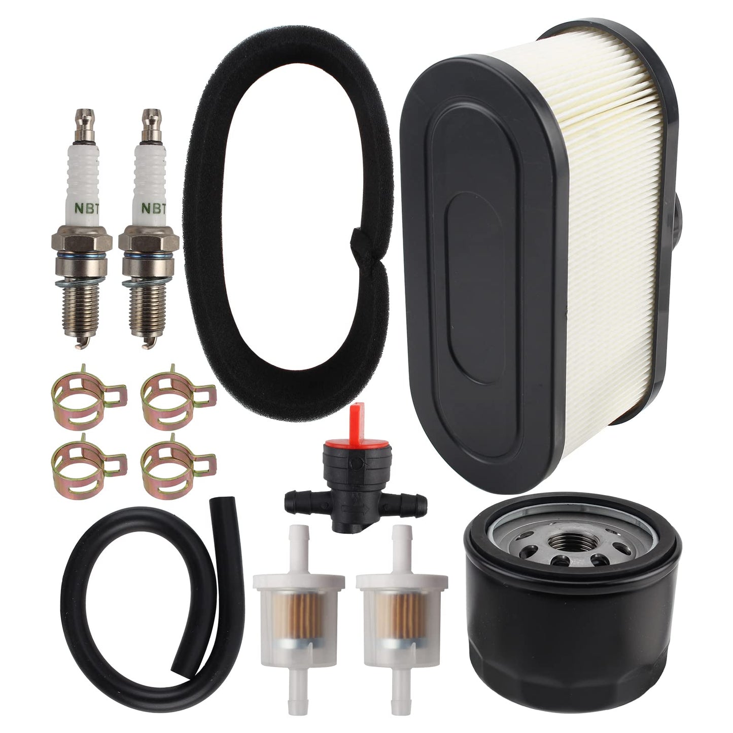 Carbhub FR691V Tune Up Kit Includes 49065-7007 Oil Filter 11013-7047 Air Filter for Kawasaki FR651V FR730V FS481V FS541V FS600V FS730V 4-Stroke Engine Lawn Mower Tractor with Fuel Filter Spark Plug