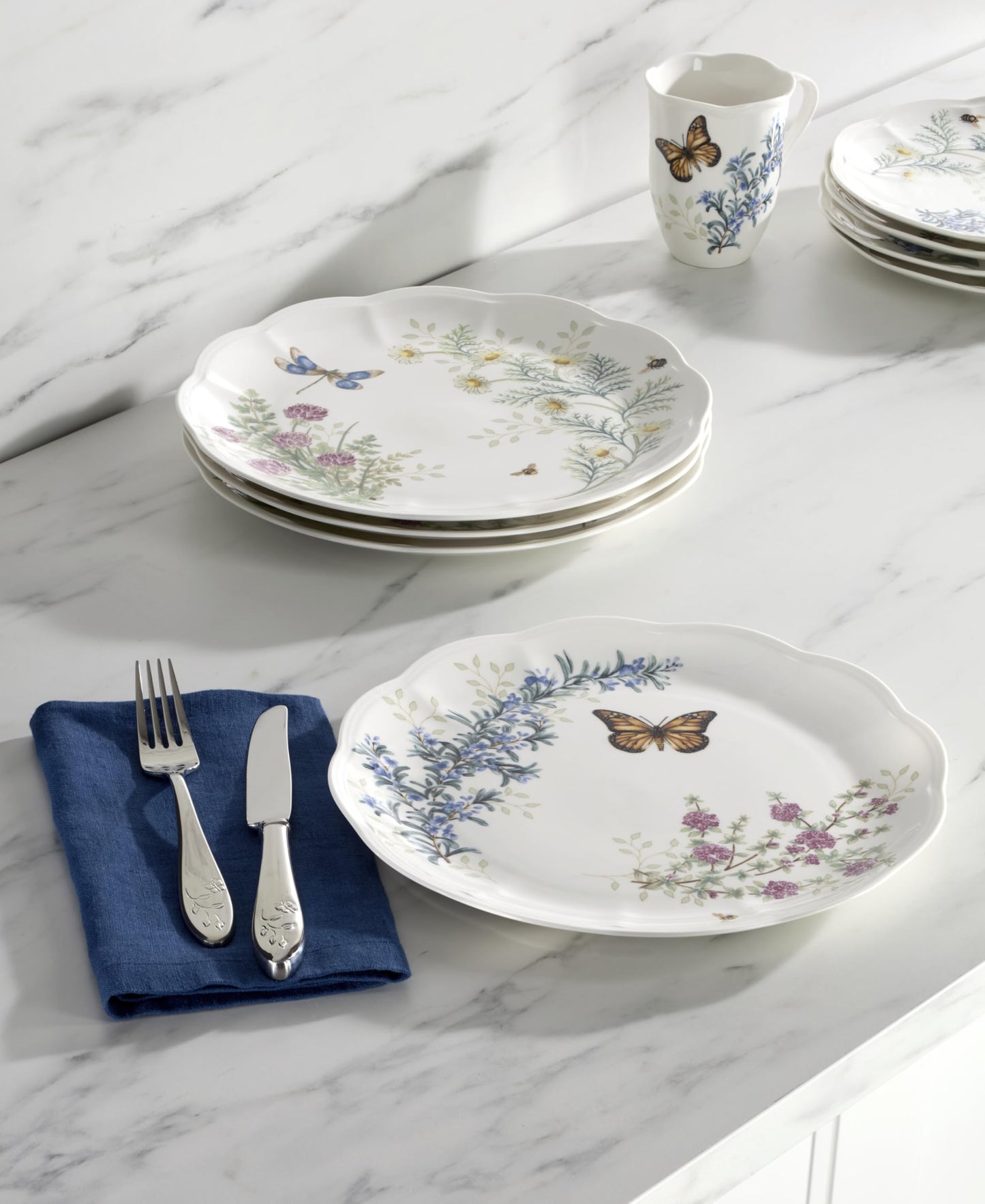Lenox 897794 Butterfly Meadow Herbs Dinner Plates, Set of 4