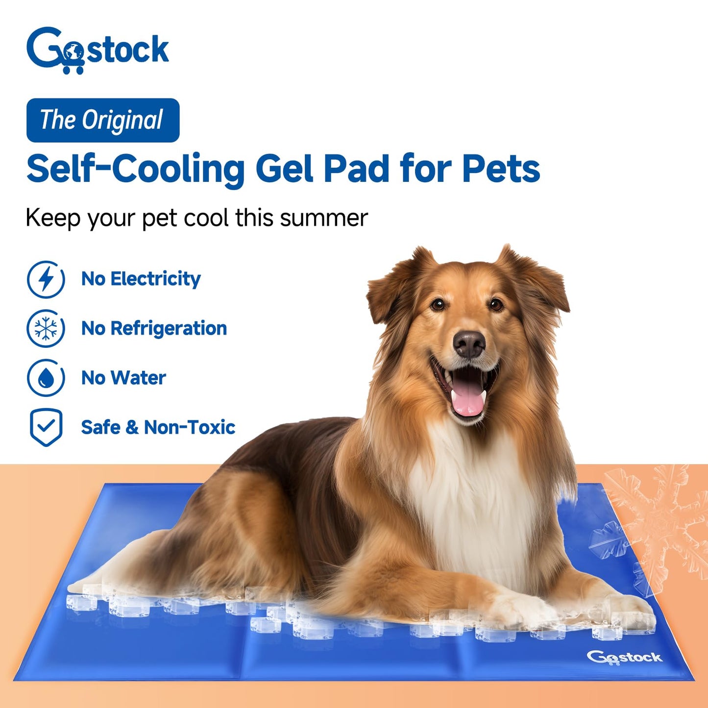 2025 Cooling Mat for Dogs Pets Cats, GoStock Pet Cooling Mat Non-Toxic Gel Self Cooling Pad, Durable Waterproof Puppy Cool Mat/Pad for Crates, Kennels Beds, Ideal for Home & Travel (XXL:120x80cm)