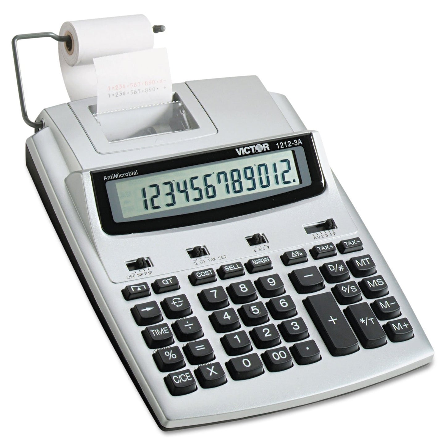12 Digit Commercial Printing Calculator with Built-in Antimicrovial Protection