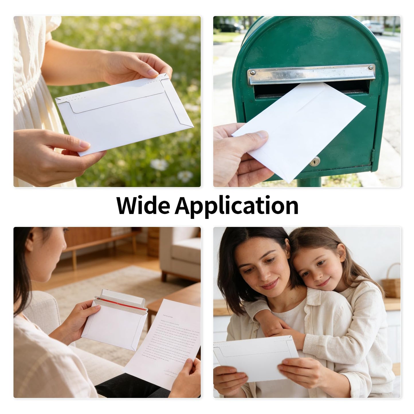 300PCS Self Seal Rigid Mailers, 6.5 x 4.5 Inch Self Seal Cardboard Mailers, White Rigid Photo Mailers Cardboard Envelopes for Photos, Shipping CD, Document, Stamps (300)