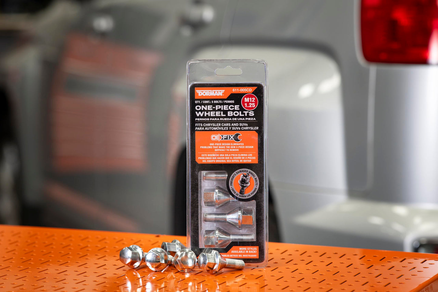 Dorman 611-005 M12-1.25 Wheel Bolt - 19mm Hex, 23mm Thread Length Compatible with Select Chrysler/Dodge/Jeep Models, 5 Pack (OE FIX)