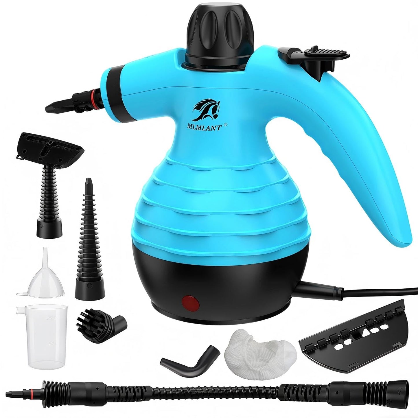 MLMLANT Steam Cleaner, Multi-functional handheld steam cleaner for home use, comes with 9 attachments and is suitable for kitchens, bathrooms, sofas, and car seats.
