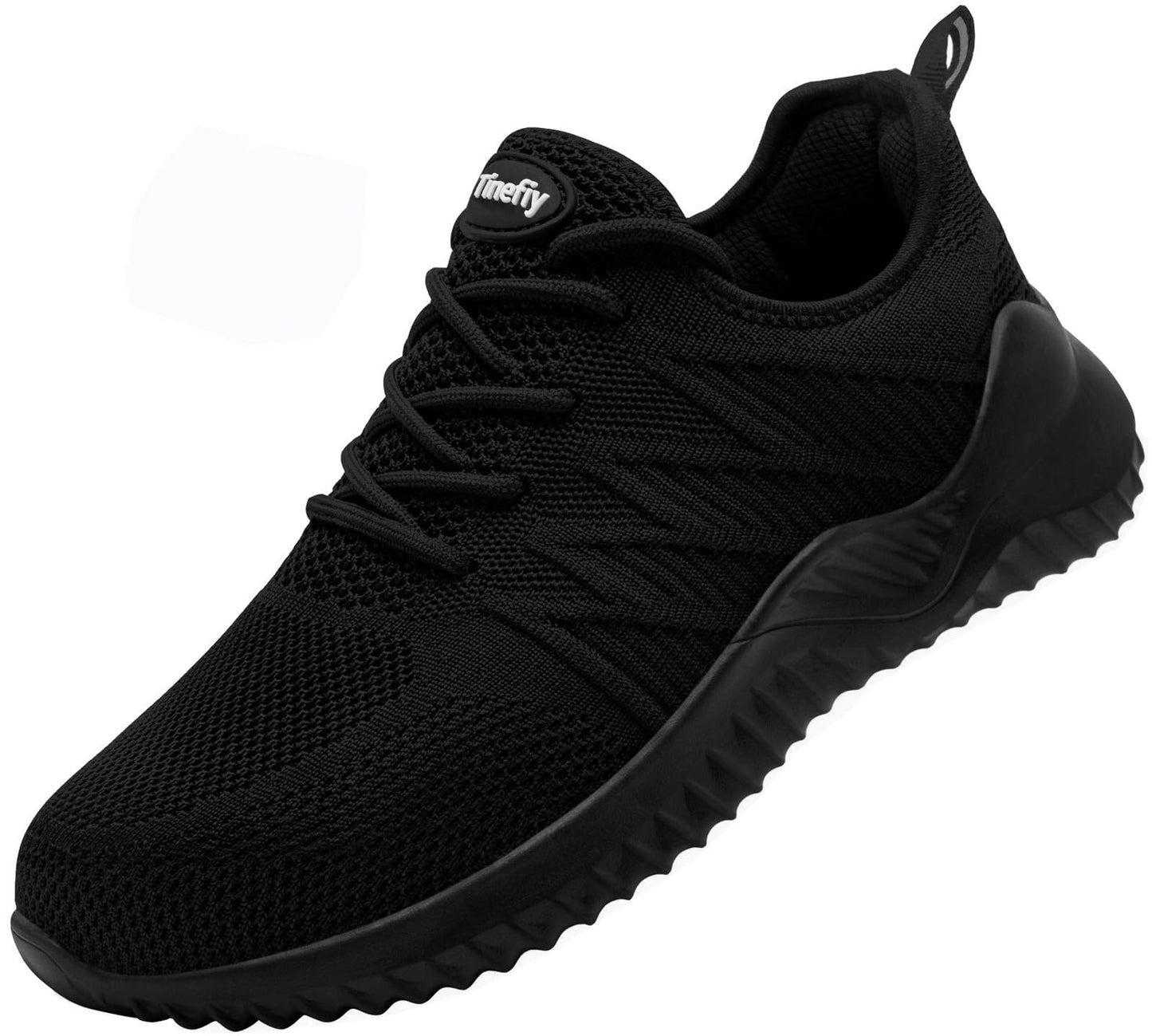 Tinefiy Steel Toe Shoes for Women Lightweight Comfortable Slip Resistant Safety Work Sneakers Cushion Puncture Proof Shoes Indestructible Shoe, 007black, 7.5