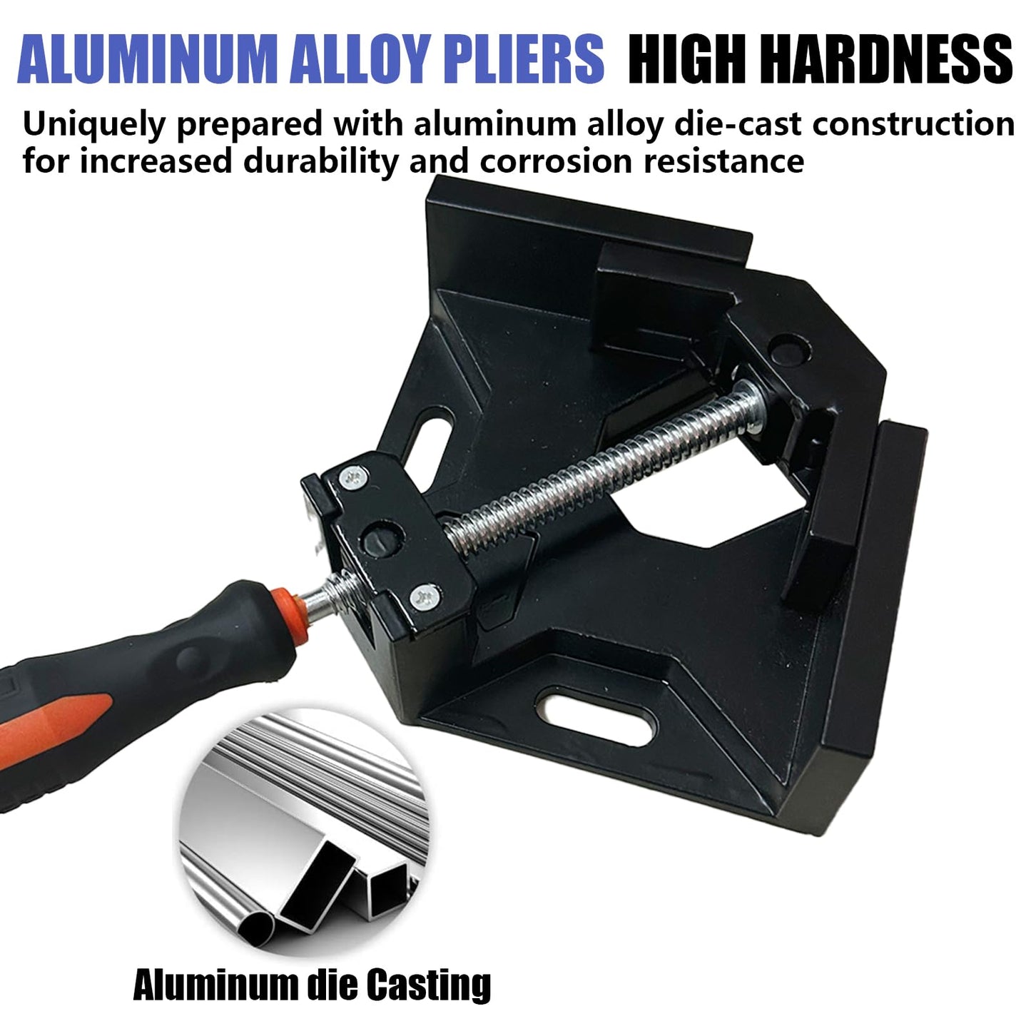 Corner Clamp 4pcs 90 Degree Right Angle Clamp with Adjustable Aluminum Alloy Swing Jaw, Single Handle Clamps for Woodworking, Photo Framing, Gifts for Men Dad