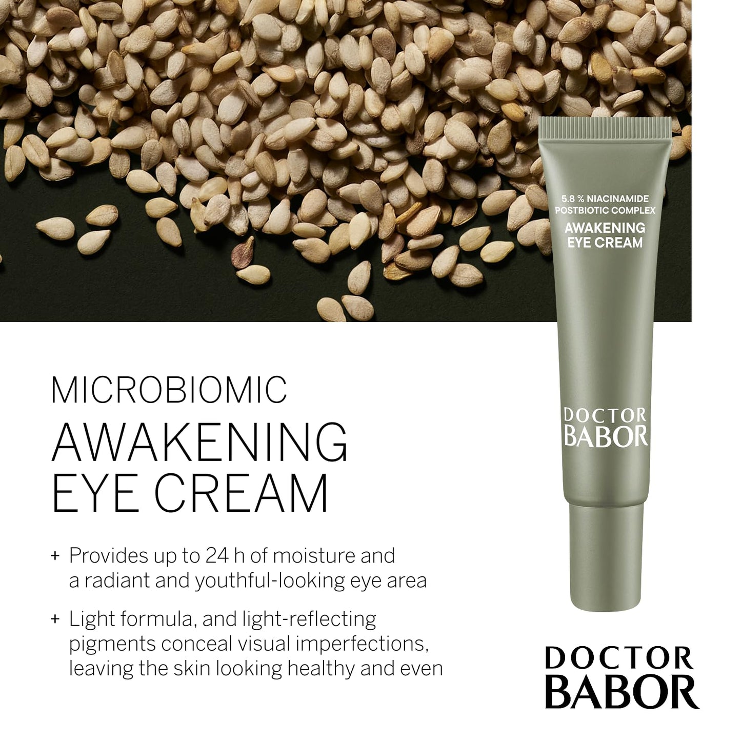 BABOR DOCTOR Microbiomic Awakening Eye Cream (15 ml) - Professional Anti-Ageing Skincare for Under Eyes - Eye Cream to Conceal Puffiness and Signs of Ageing