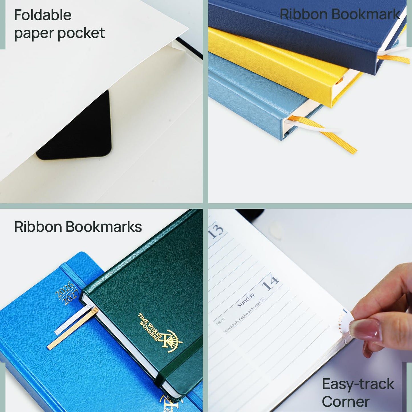 POPRUN 2026-2027 Daily Planner One Page Per Day (Medium - 5.75" x 8.5") - Academic Calendar Book(July 2026 - June 2027), 2026 Day Appointment Book with Pen Holder, Hardcover - Black
