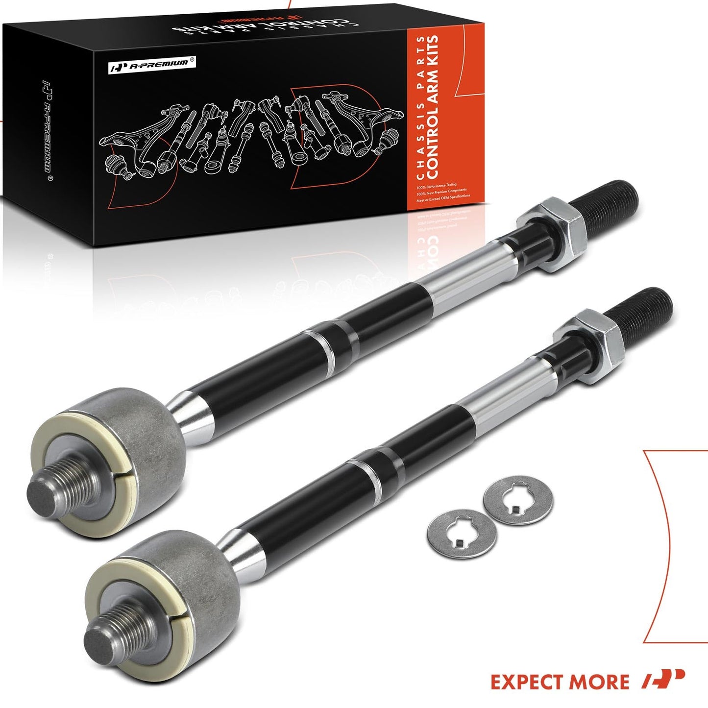 A-Premium 2 x Front Inner Tie Rod Ends, Compatible with Hyundai Elantra 2017-2022, Elantra GT 2018-2020, Kona 2018-2023, Kona Electric 2019-2023, Ioniq 2017-2022 & Kia Forte/Forte5, Niro, Niro EV