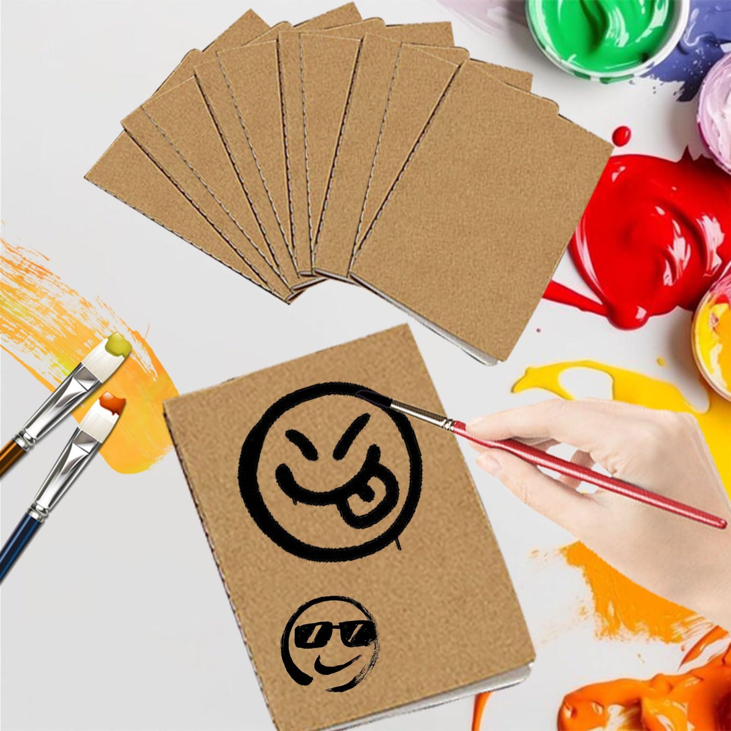 30 PCS Kraft Notebook,Kraft Paper Lined Notebooks,Travel Journal Books,Bulk Lined Notebook Journals,for Traveler, Notes, Memo - Bulk Journals Sewn Brown Notebook, 8.3'' x 5.5''