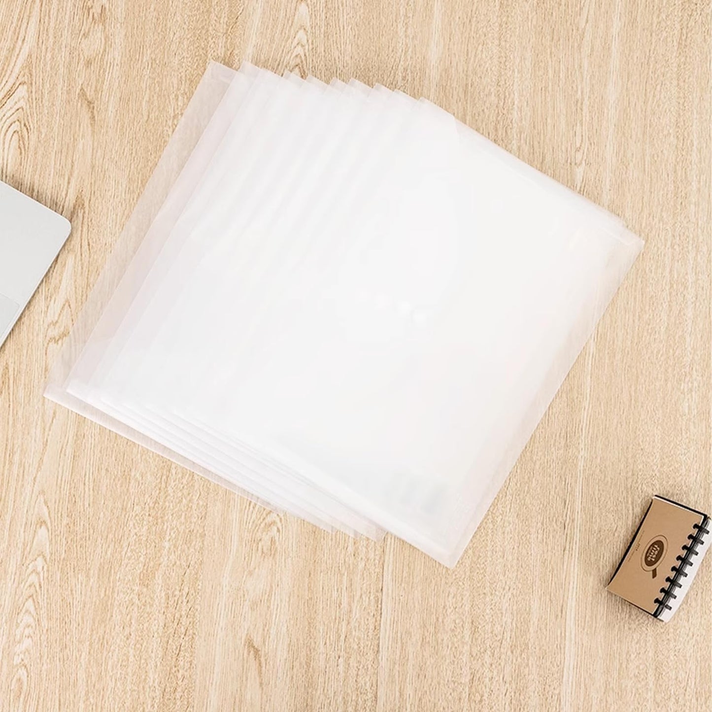 100 Pcs Clear Plastic File Folder,A4 Size Envelope Folder Poly Document with Snap Button Closure,Waterproof File Folders for School Home Office,11.5"x9.5"