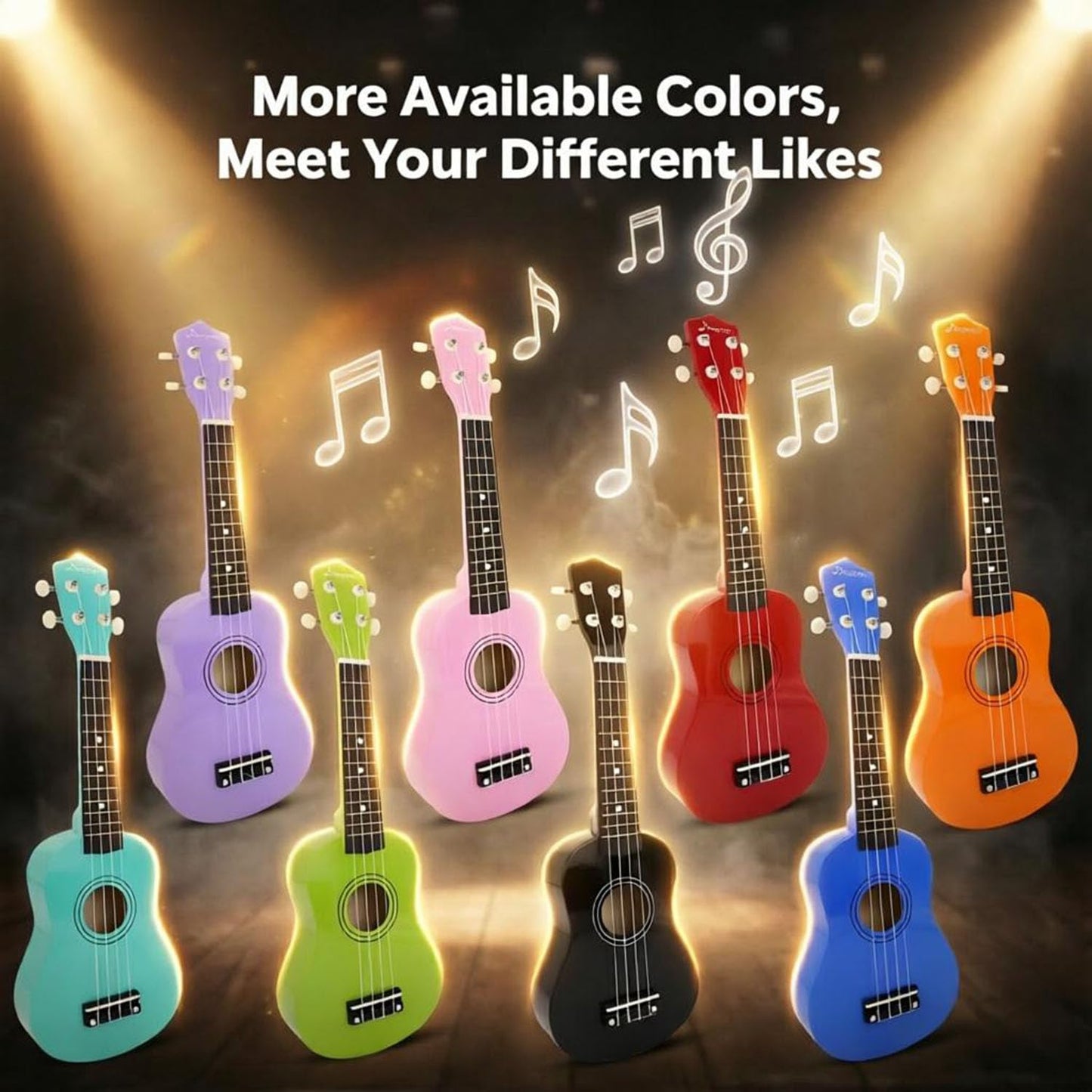 Ukulele for Beginners Hawaiian Wood Soprano Ukelele Starter Kit for Kids Adult Student Ukalelee Uke Bundle Pack with Free Lessons Gig Bag Tuner Strap Picks Nylon Strings (Deep Purple, 21 Inch)