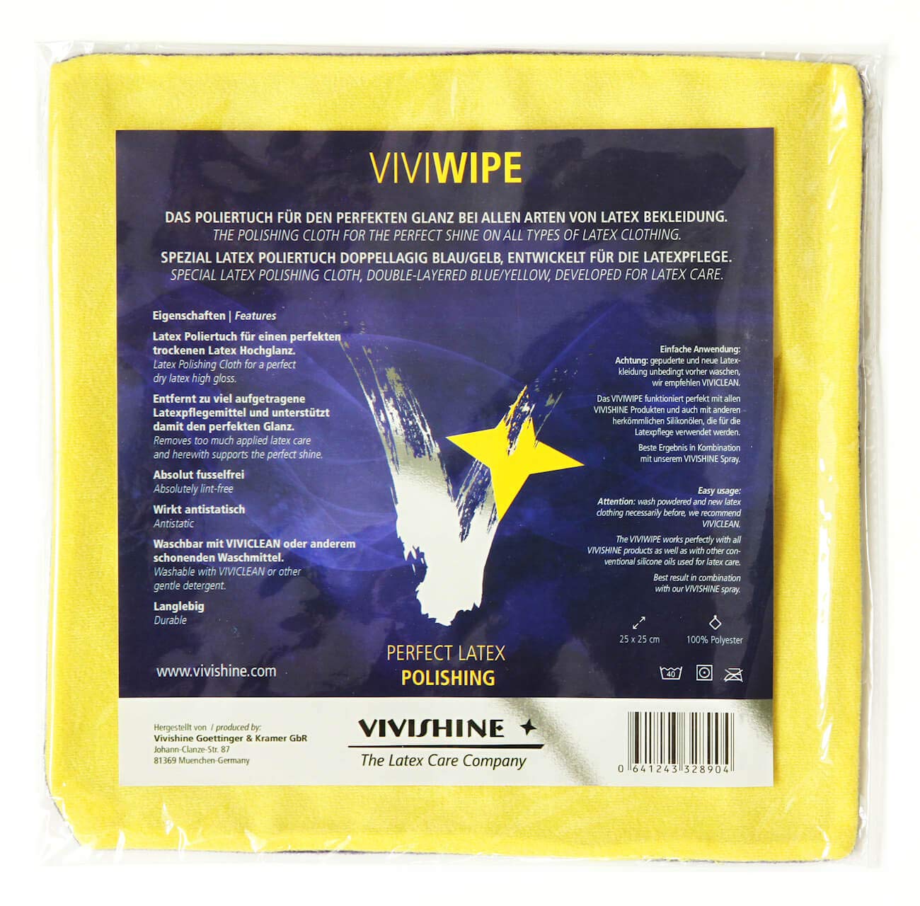 Viviwipe polishing Cloth with Vivishine Spray Latex Shiner