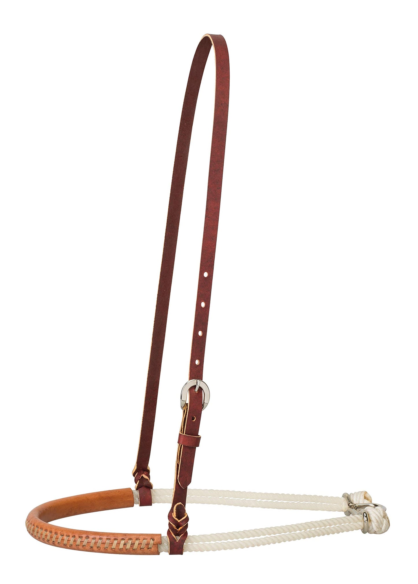 Weaver Leather Leather Covered Double Rope Noseband, 30-0145 Medium Brown