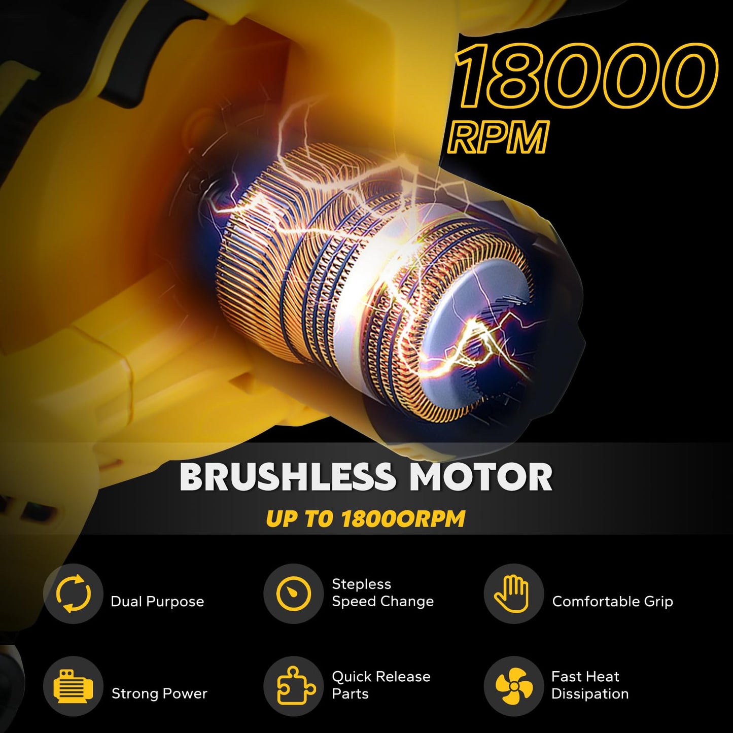 Cordless Leaf Blower for Dewalt 20V Max Battery with Brushless Motor, 6 Variable Speed Up to 180MPH, 2-in-1 Blower & Vacuum, Handheld Electric Blowers or Lawn Care/Dust(No Battery)