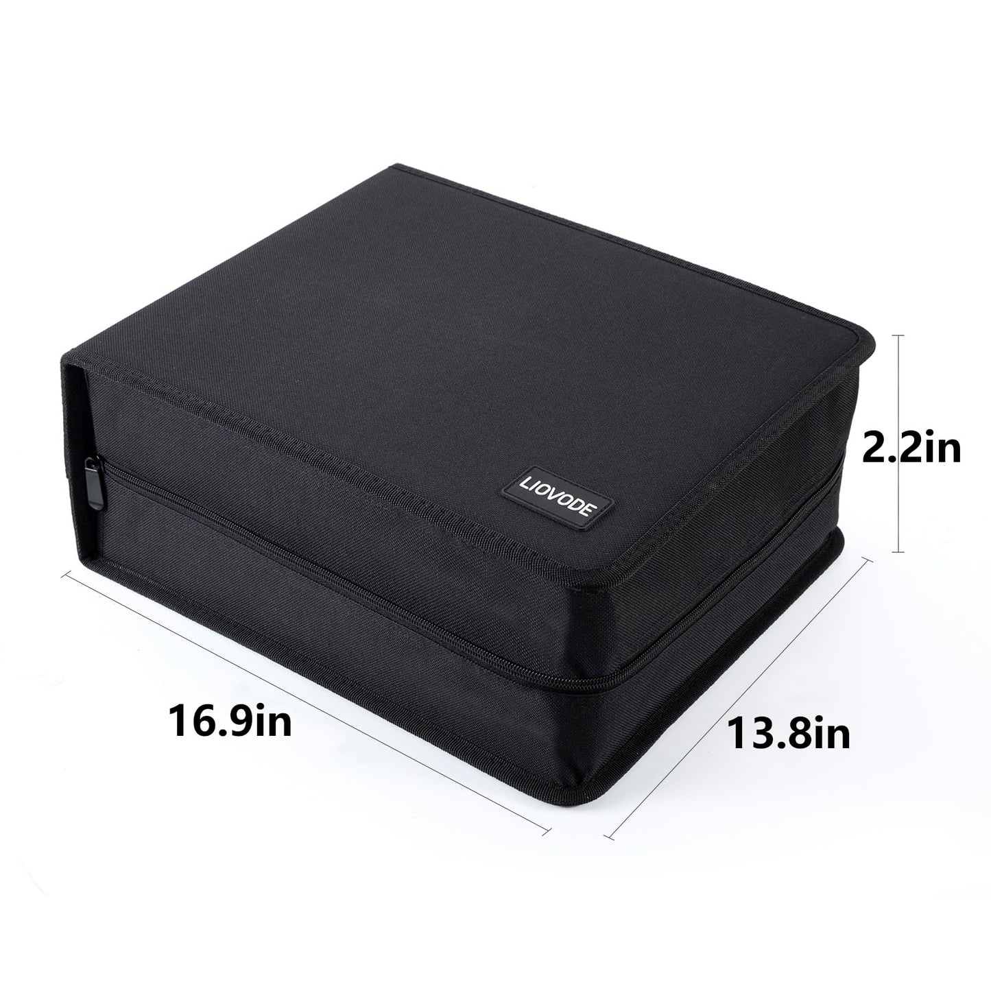 LIOVODE DVD Case 128 DVDs and 64 Booklets, CD Storage Case Holder with Booklet Inserts Binder Blu ray Media Organizer Black CD Wallet for Car (128 Capacity)