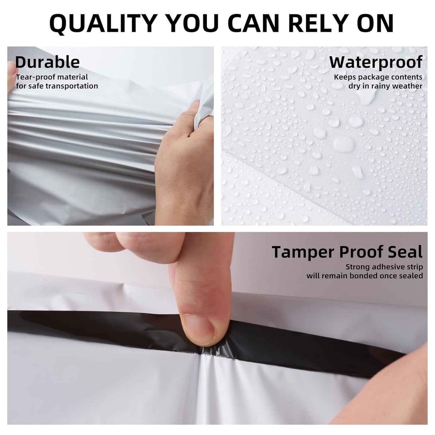 KKBESTPACK Poly Mailers Shipping Envelope Self Sealing Bags (12 x 15.5 500PCS, White)