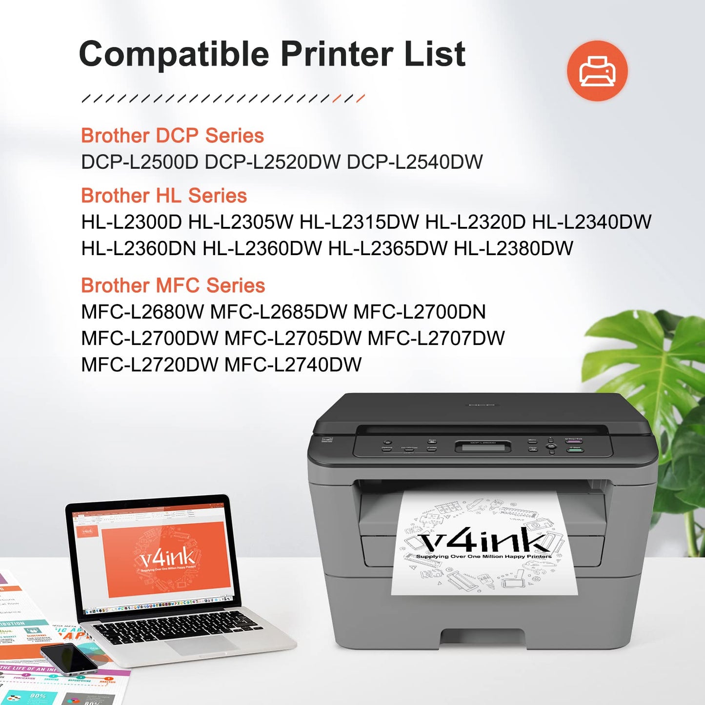 TN660 Toner Cartridge Replacement for Brother TN660 TN-660 TN630 Compatible with HL-L2340DW HL-L2300D HL-L2380DW MFC-L2700DW L2740DW DCP-L2540DW L2520DW HL-L2320D MFC-L2720DW L2740DW Printer(4 Black)