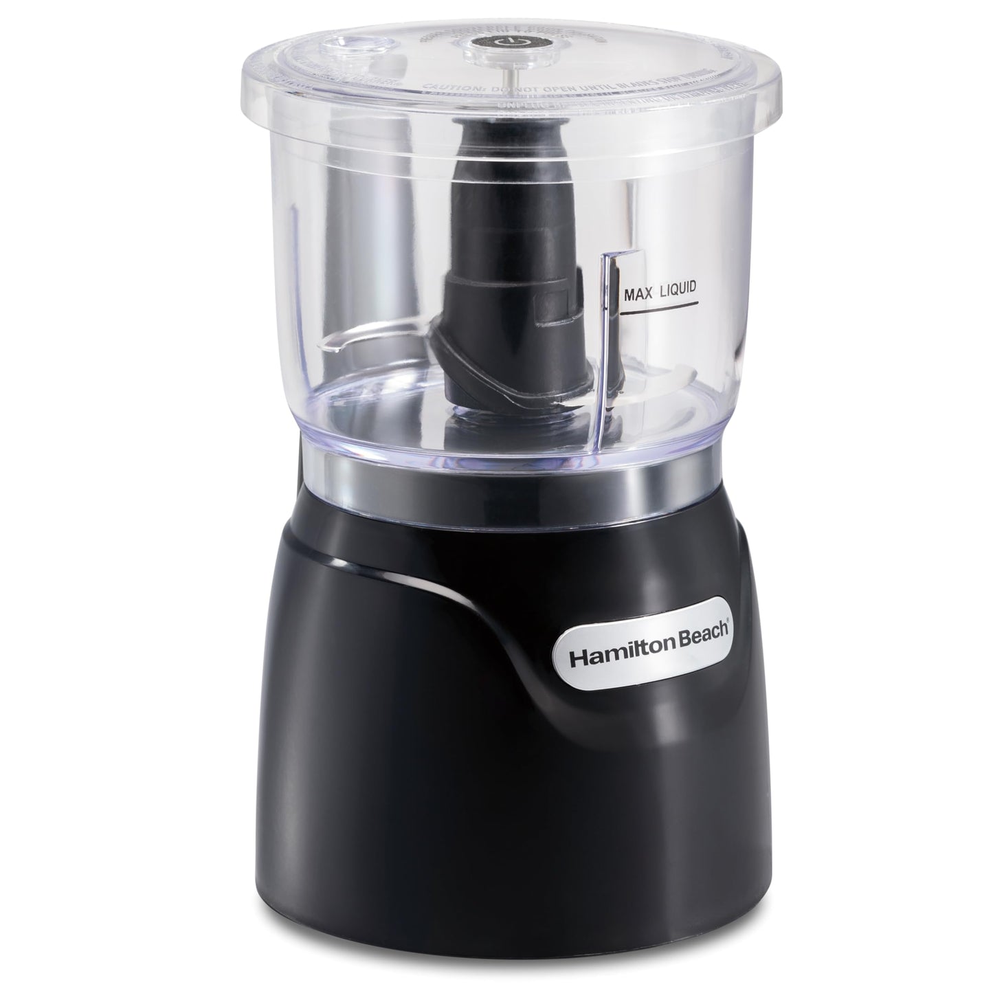Hamilton Beach Stack & Press Food Chopper & Mini Food Processor, 350 Watts, 3 Cup Bowl, Stainless Steel Blades, for Chopping, Puree & Emulsify, Black, 72850G