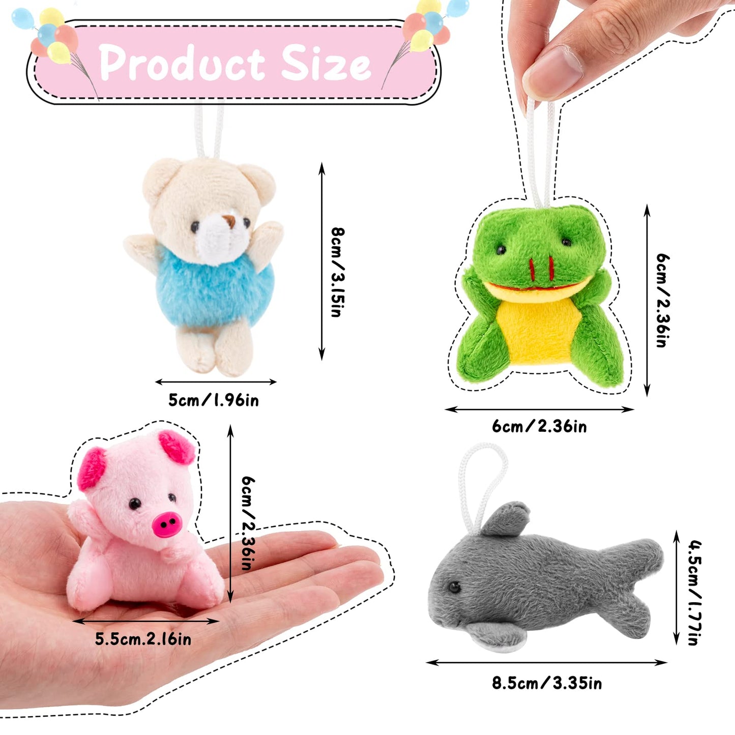 56 PCS Mini Plush Animals Toys Bulk, Small Stuffed Ocean Animal Toy Set, Keychain Decoration for Claw Machine, Birthday Party Favor, Goodie Bag Fillers, Christmas, Classroom Prize Box, School Reward
