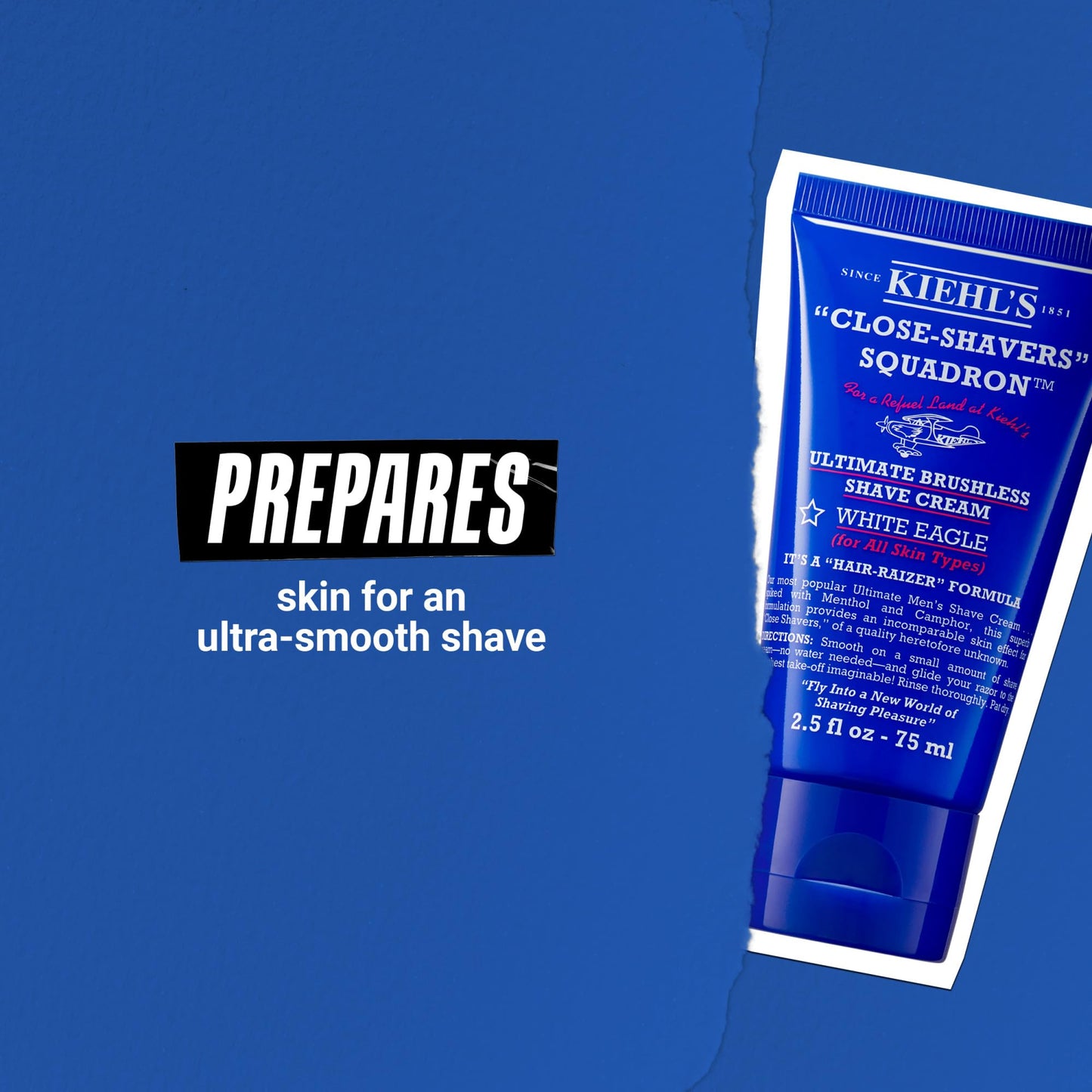 Kiehl's Ultimate Brushless Shave Cream with Menthol White Eagle, for All Skin Types, with Menthol & Camphor, Instant Refreshing & Cooling Effect, Minimizes Irritation - 150 ml