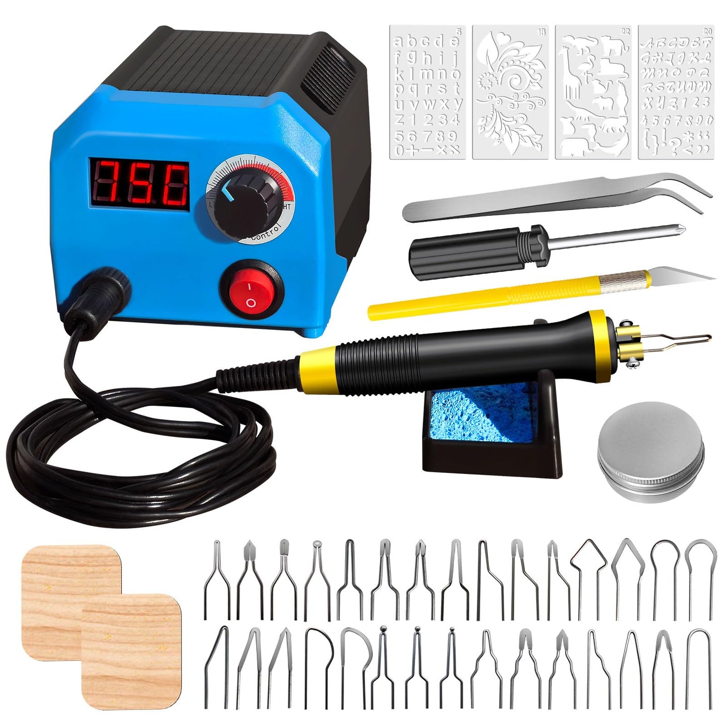 FIRElood LH55-1 Wood Burning Kit, Digitally Adjustable Temperature Burner Tool for Adults Beginners Craft, Professional Pyrography Pen (LH55-A Pen)