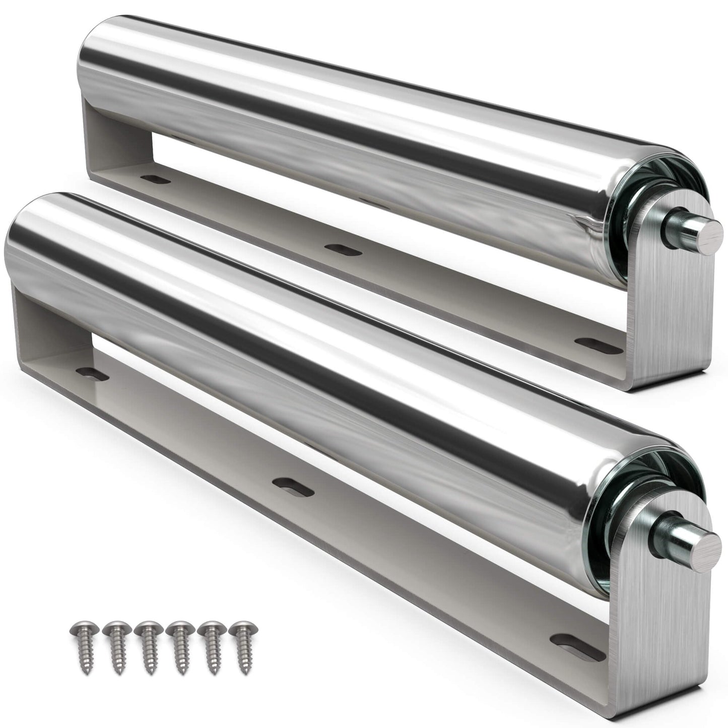 2" Diameter Heavy Duty Roller with Bracket Set - 17" Long for Transporting Such as Foating Fishing Boats, Kayaks, Rafts and so on - Pack of 2