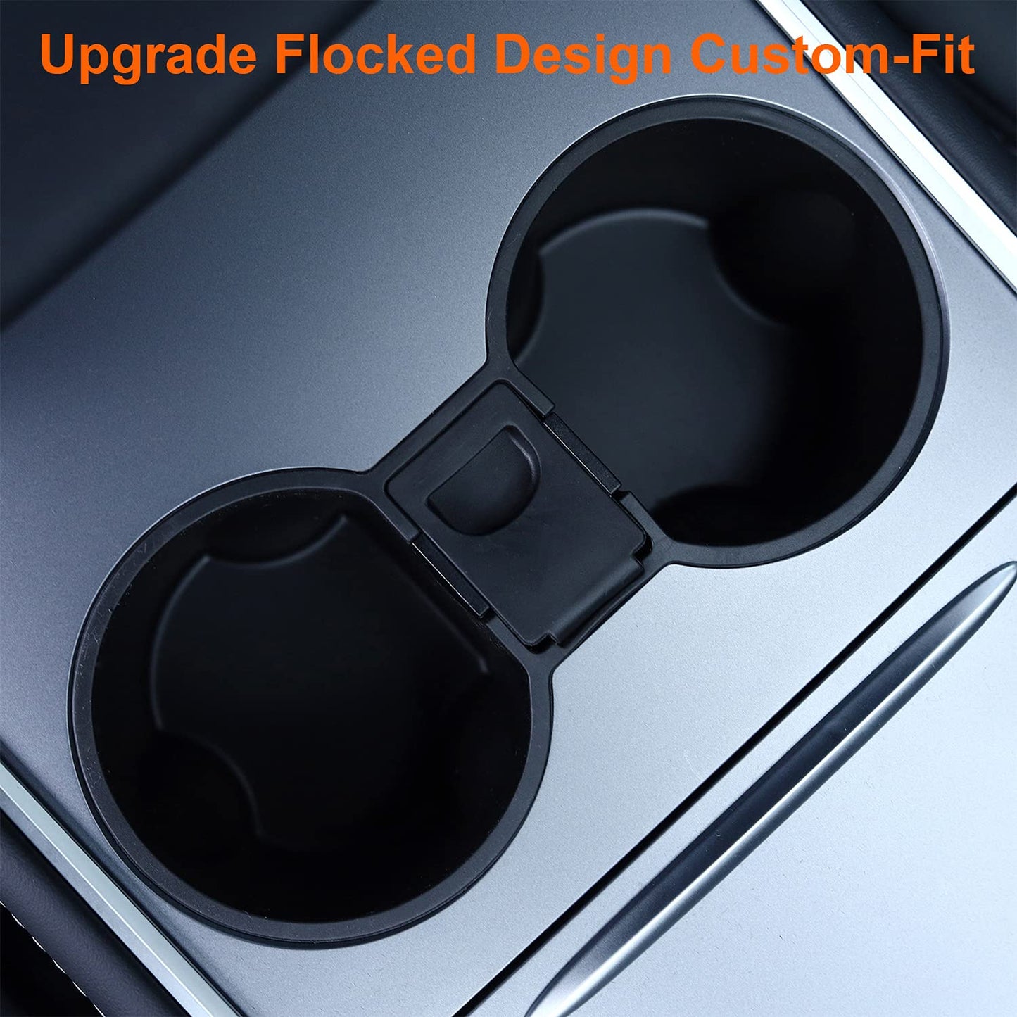 Center Console Organizer Tray Cup Holder Insert 4PCS for 2021 2022 2023 2024 Tesla Model Y and 2021-2023 Tesla Model 3 Interior Accessories Flocked Organizer Armrest Hidden Cubby Drawer Storage Box