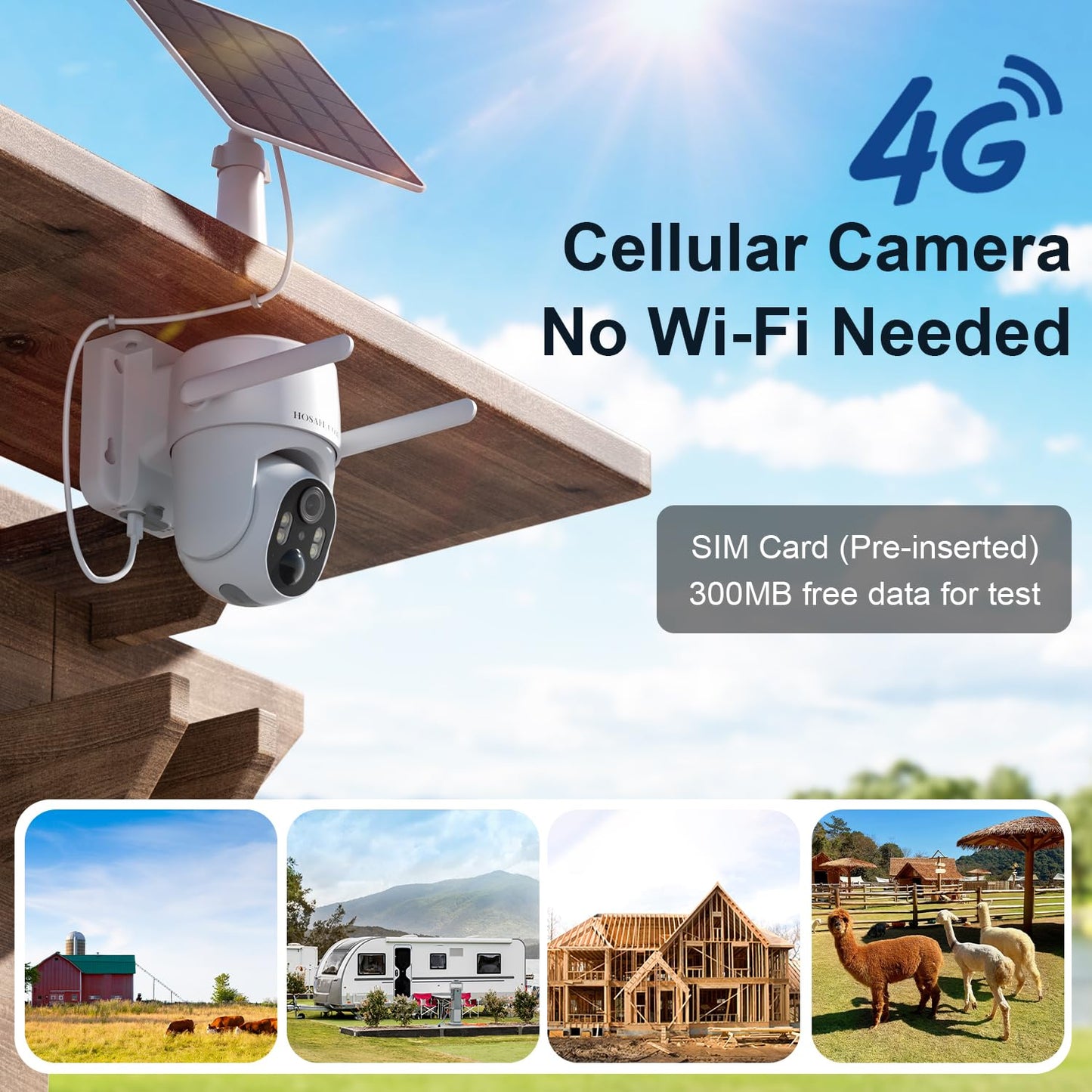 4G LTE Cellular Security Camera Wireless Outdoor, Wireless Security Camera Outdoor No WiFi, Outdoor Security Camera Solar Powered, 2K HD, PTZ 360° View, Smart PIR Motion Detection, 2 Way Talk, 2 Pack