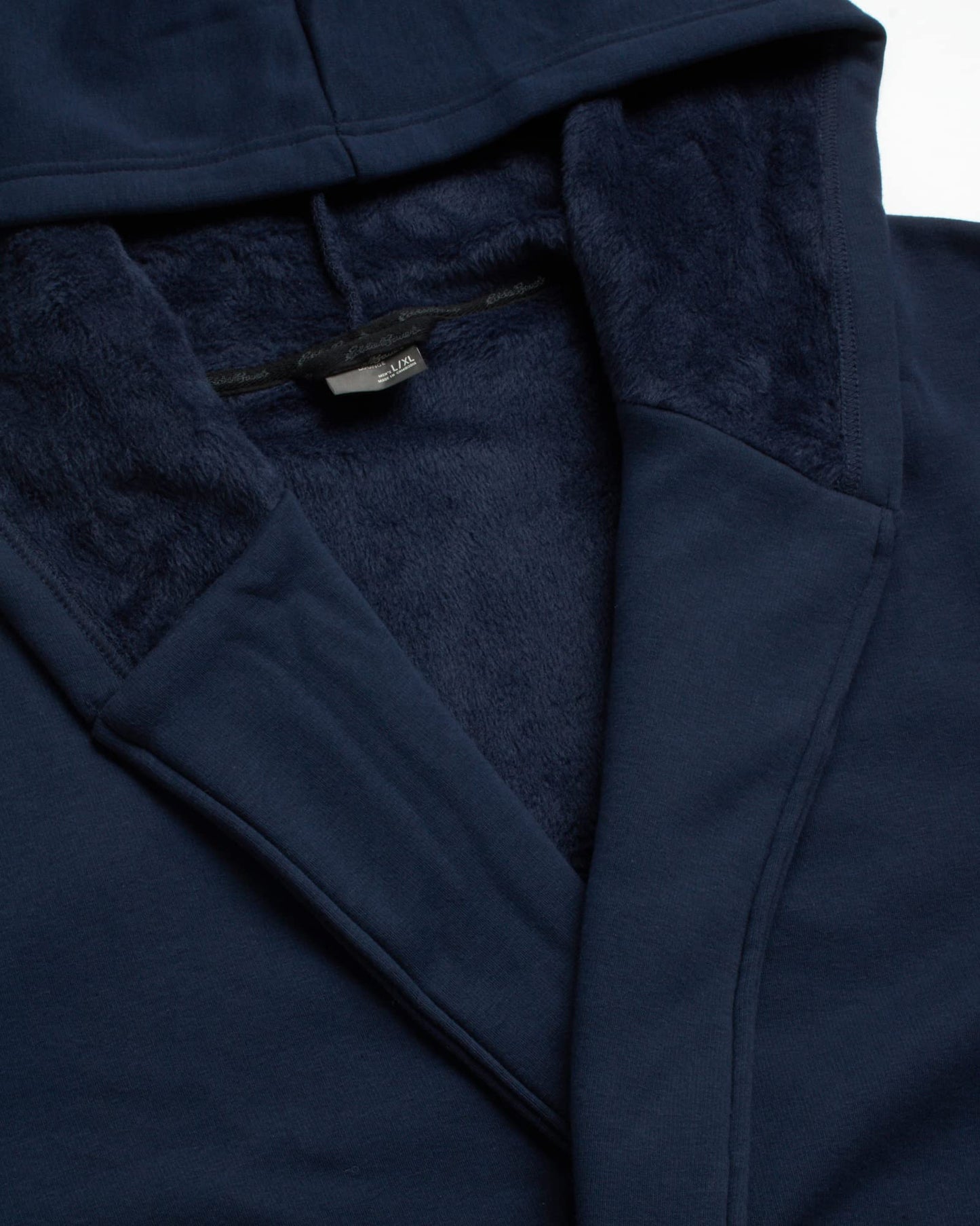 Eddie Bauer Men’s Bonded Fleece Robe, Navy, Medium