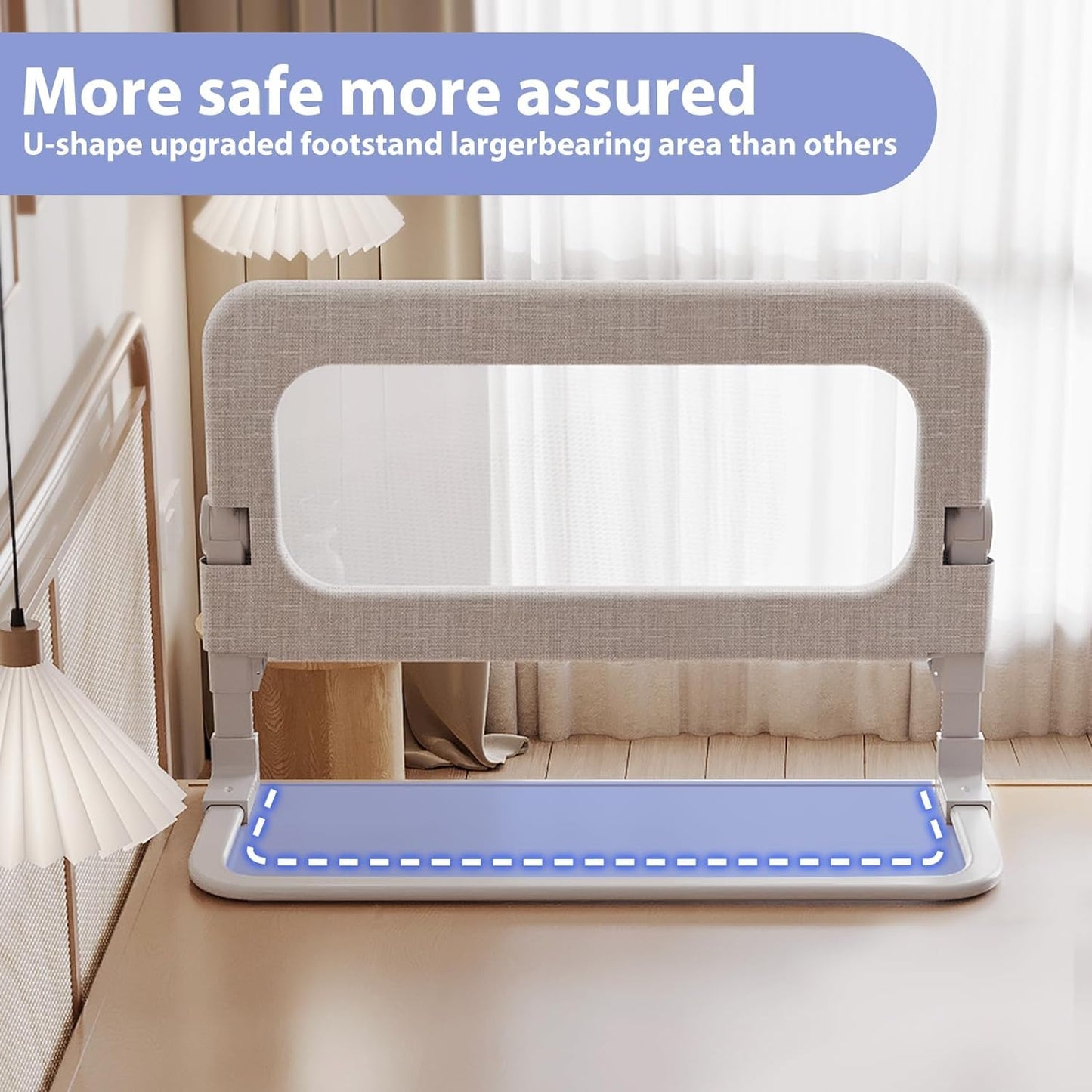 Baby Bed Rails Guard for Toddlers - Toddler Bed Rail for Queen Full King Twin Crib Bunk Size Bed Adjustable Heights & Foldable Bedrail Extra Tall Child Safety Side Railing Guards for Kids (48inch)