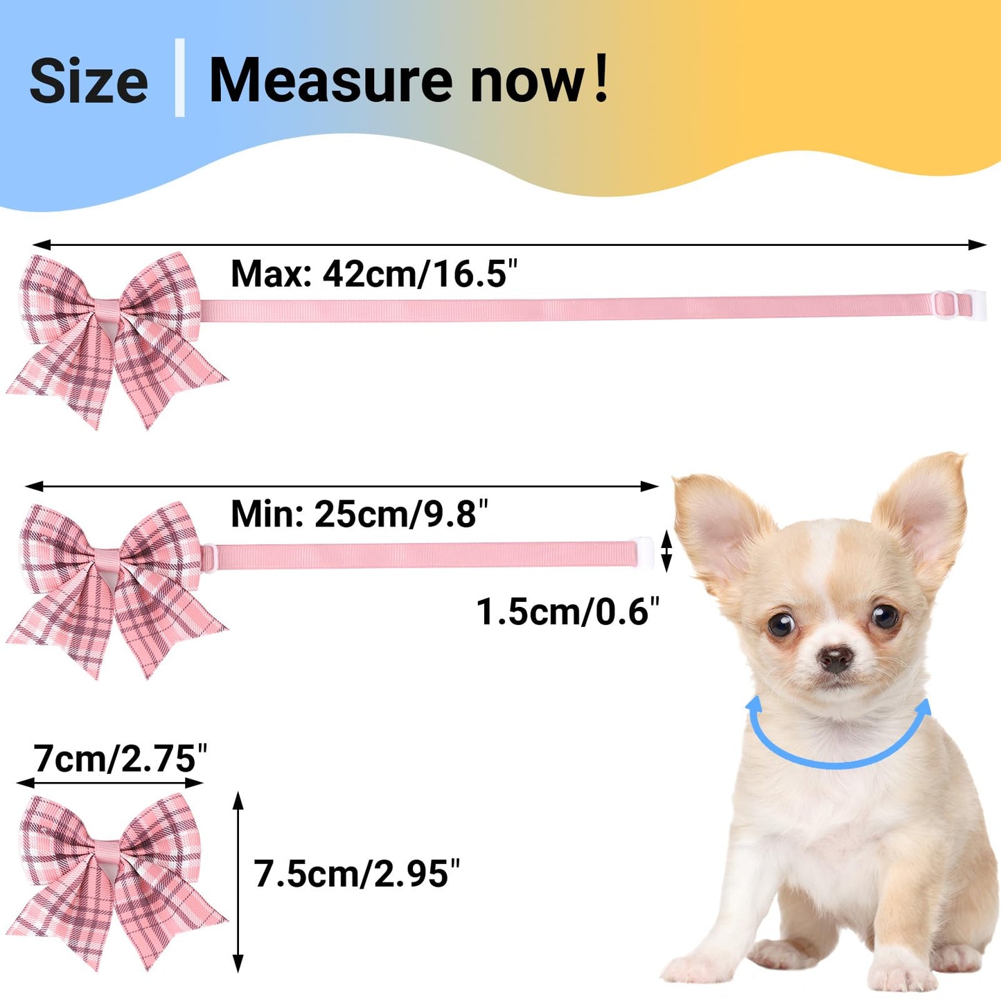 Segarty Dog Bow Ties, 80pcs Bowtie Collars for Small Medium Dog, Comfortable Adjustable Cats Neck Bow Tie Large Puppy Cute Neckties Pet Grooming Accessories for Summer Birthday Wedding