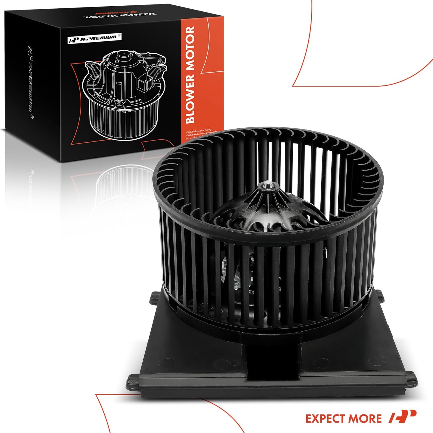 A-Premium HVAC Heater Blower Motor Assembly Compatible with Audi, Porsche & Volkswagen Vehicles - TT/TT Quattro 2000-2006, 911, Boxster, Cayman, Beetle, Golf, Jetta - Front Side