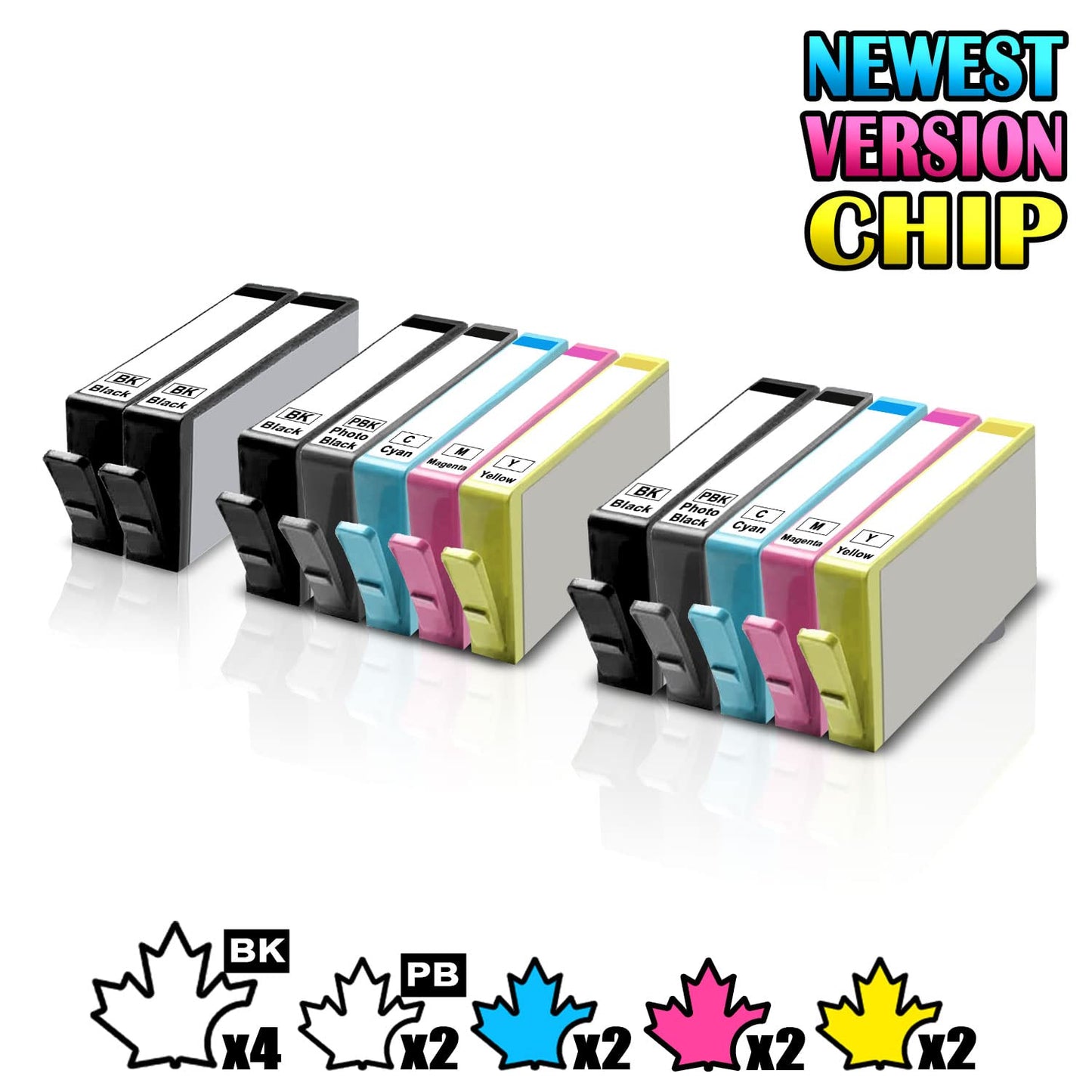 12 Inkfirst Compatible Ink Cartridges for HP 564 XL 564XL High Yield (4BK, 2PBK, 2C, 2M, 2Y) Photosmart 7510 7515 7520 7525 C6340 C6350 C6380 D5445 D5460 D7560 C510a C309g