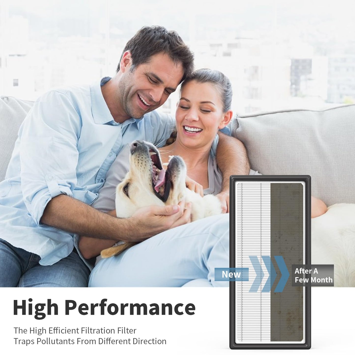 4 True HEPA Replacement Filter H and 8 Carbon Pre-filter B, Compatible with Honeywell Filter H, HRF-H1C,HRF-H2C, HRF-B2C,Honeywell HPA050, HPA060, HPA150, HPA160, HHT055, HHT155 Series Air Purifiers