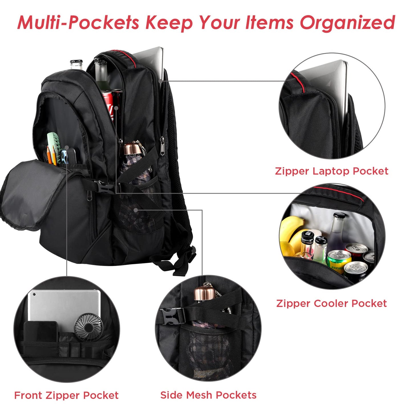 OUTXE Cooler Backpack Insulated Cooler Bag for 14" laptops Lunch Backpack 20L