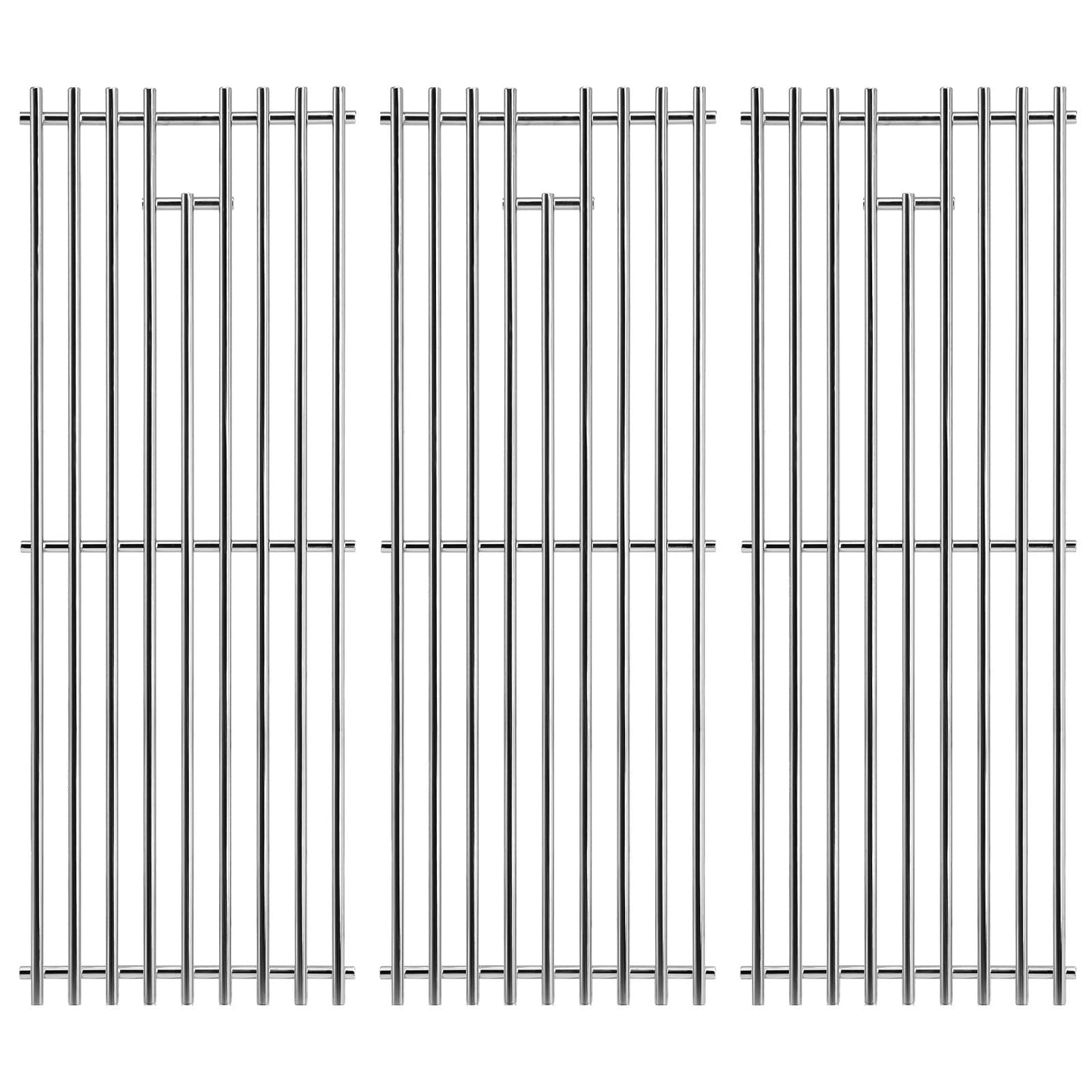 Hiorucet Stainless Steel Cooking Grates for Broil King Baron 320/320S/340, 9211-54, 9211-64, 9215-54, 9215-57, 9215-64 Grill Models, 17-3/8" Heavy Duty BBQ Grill Grates for Sterling 5812-54B, 3-Pack