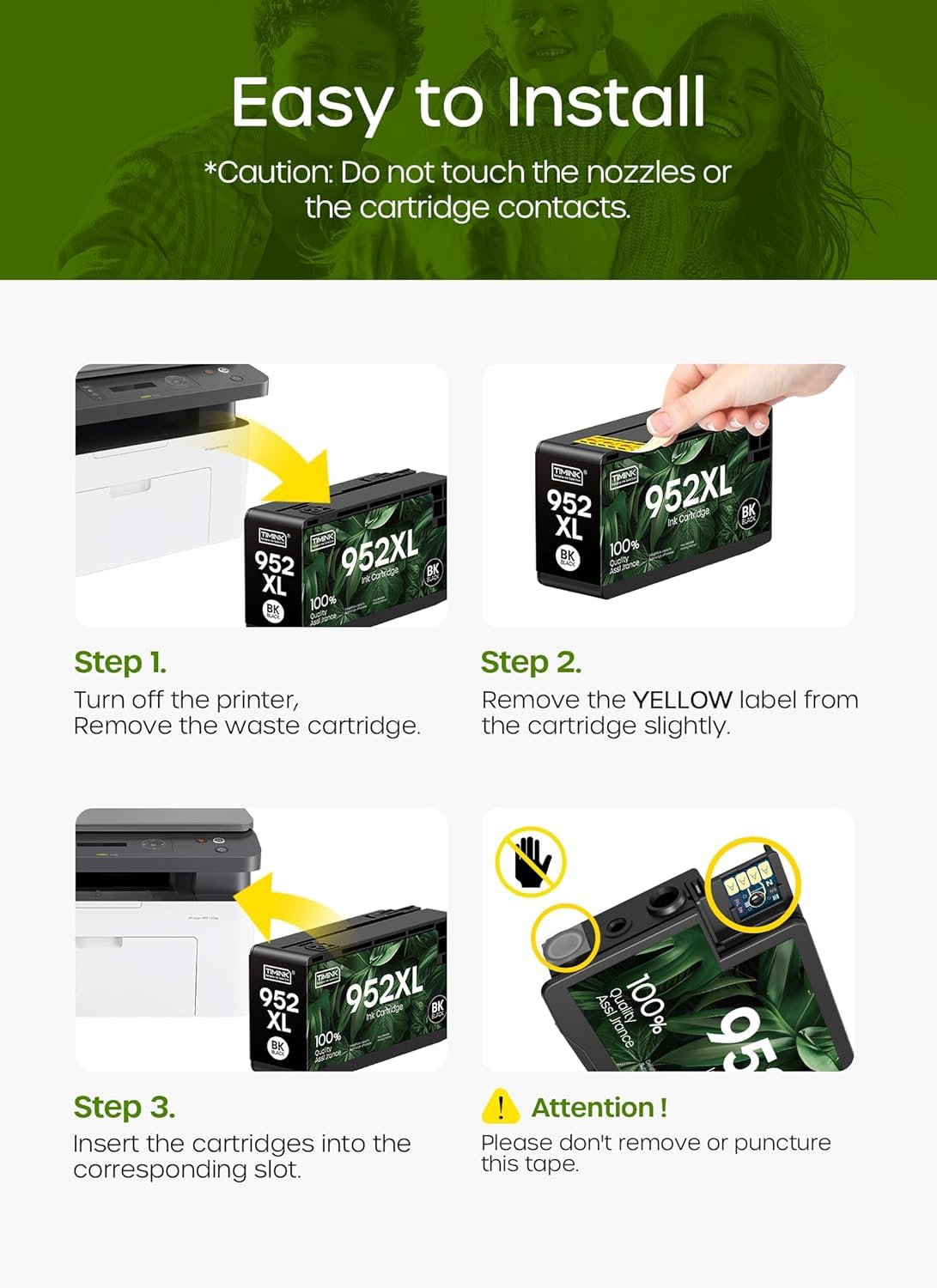952XL 4PK Ink Cartridge Replacement for HP952XL for HP-952 952 XL | Compatible with HP OfficeJet Pro 8710 8715 8720 7740 7720 8210 8730 8740 & OfficeJet 8702