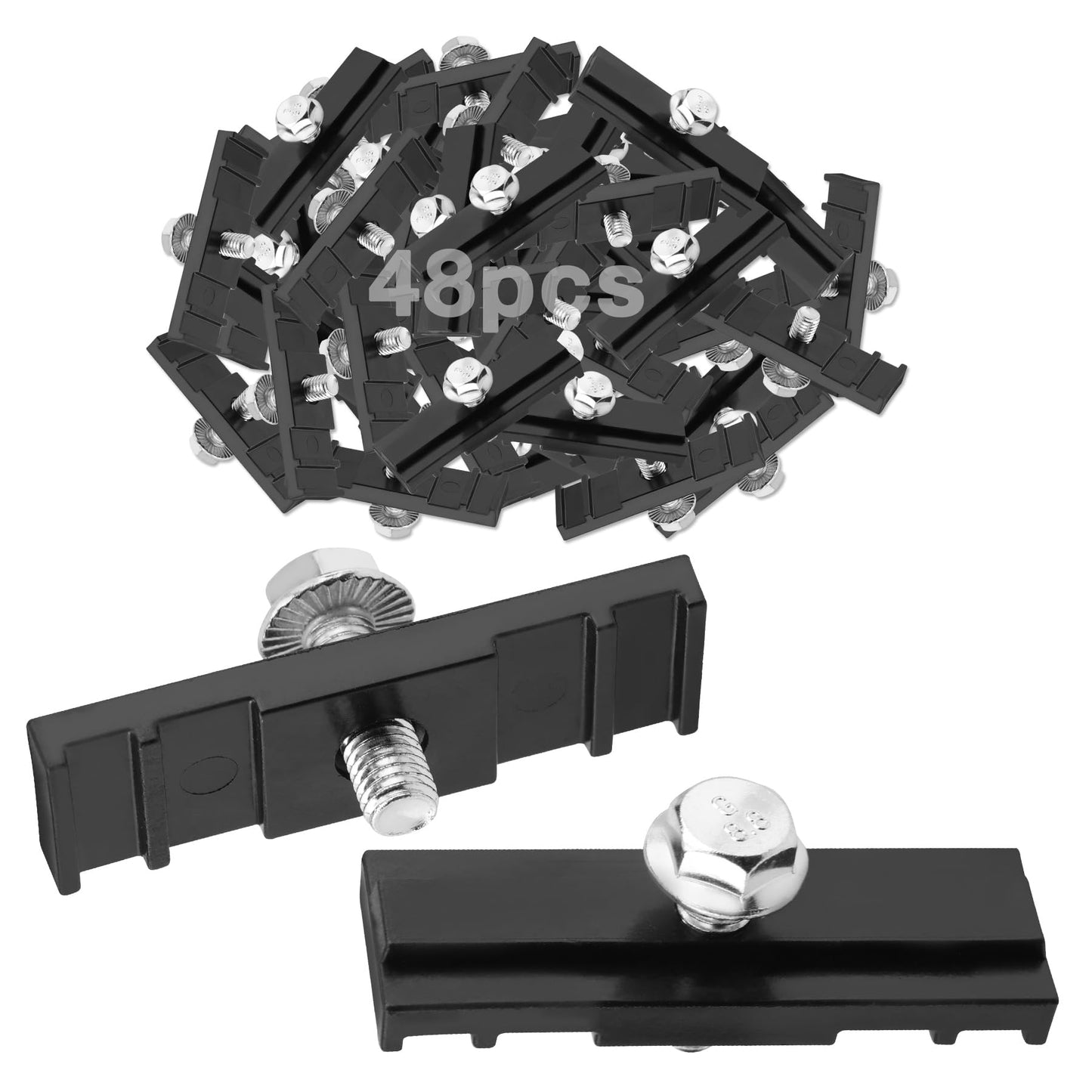 48pcs Chain Link Fence Sign Mounts Fastener Brackets Clips, for Standard Chain Link Fence, Fences Easy Signs Mounting Brackets Clamps with Stainless Steel Bolts, for Yard Ball Court Chain Link Fences