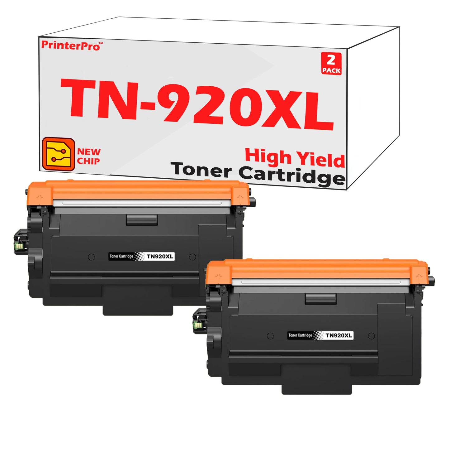 PrinterPro™ Compatible with Brother TN920XL High Yield Black Toner Cartridge tn-920 XL HL‐L5210DN L5210DW L5210DWT L6210DW L6217DW L6310DW DCP‐L5510DN MFC‐ L5710DW L5915DW L6810DW L6915DW (2 Toner)