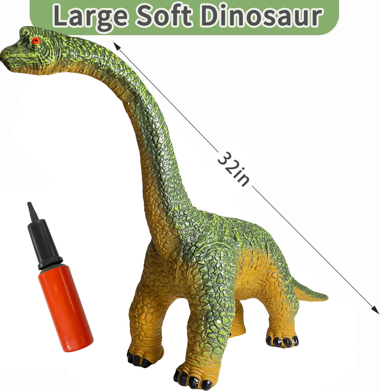 Big Brachiosaurus 32 inch, Dinosaur Toys for Kids 3-5, Large Dinosaur Toys for Kids Toddler Dinosaur Party Favors, Birthday Gifts for Boys Girls (Green)