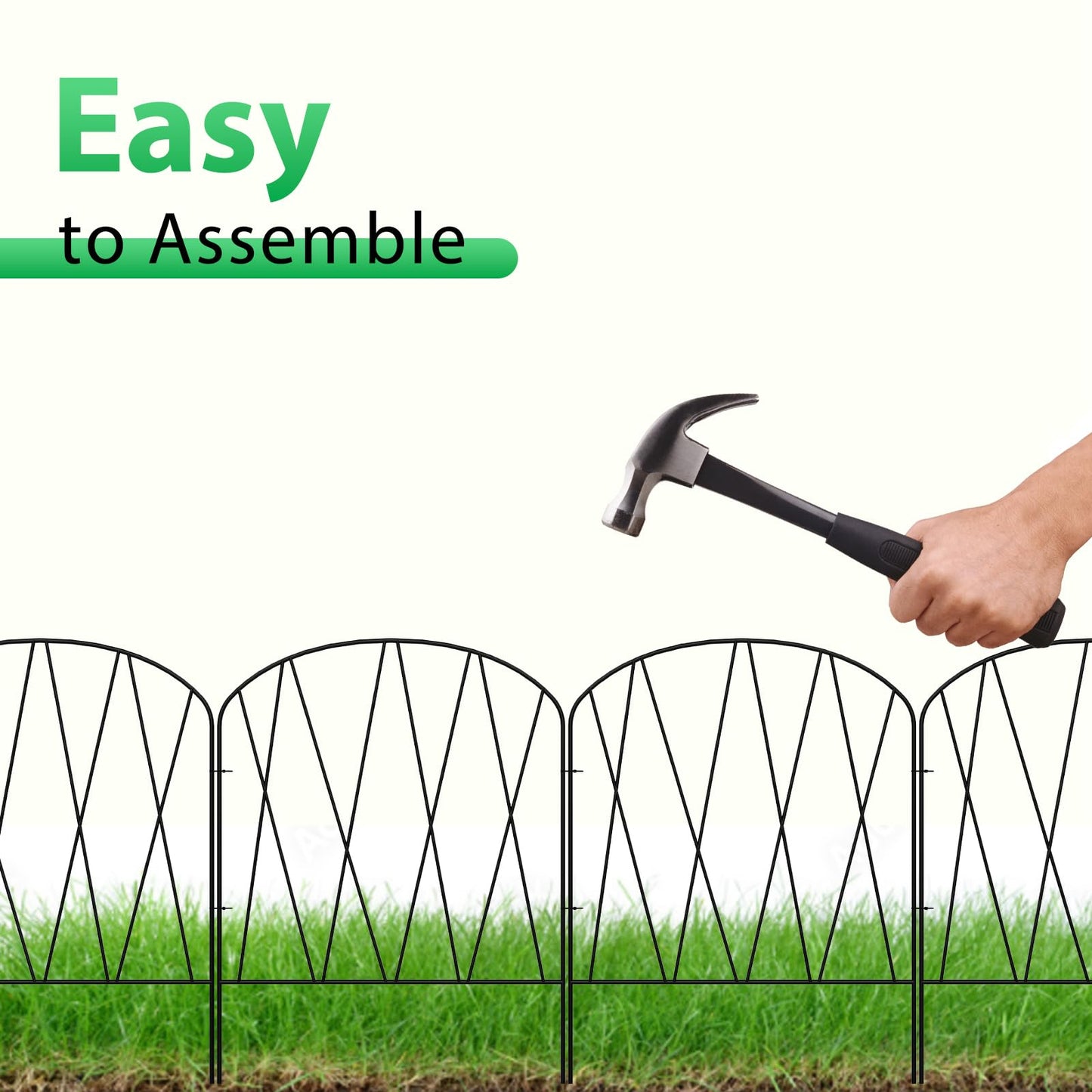 10 Pack Decorative Garden Fence 10.3 ft (L) x 15.9 in (H) Small Fence Animal Barrier Arched Rustproof Garden Fence Border Rabbit Metal Flower Bed Fencing for Yard Patio Outdoor Landscape