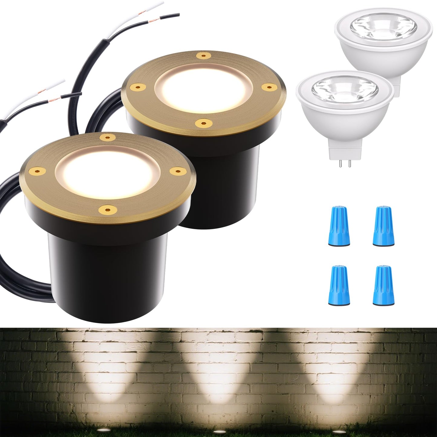 Cheopha Landscape Lighting Well Light, Low Voltage Landscape Lighting, Well Light with Replaceable 4W Warm White MR16 LED Bulb, Waterproof Driveway Lights for Garden Yard